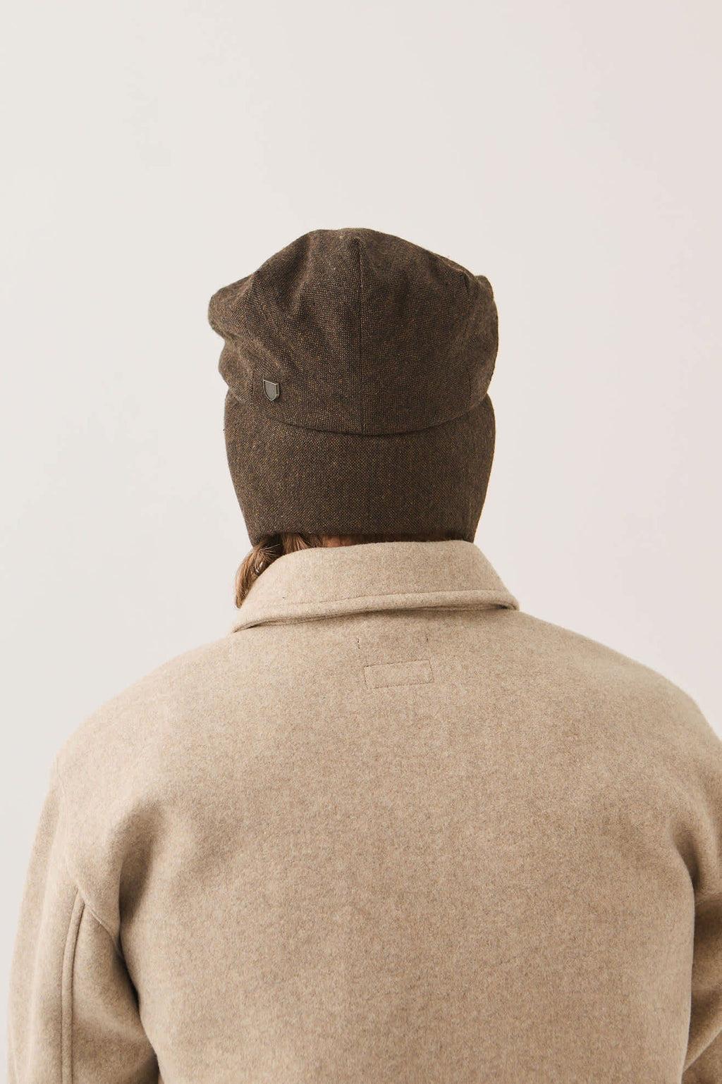 Barrel Earflap Snap Cap - Brown/Brown Tweed