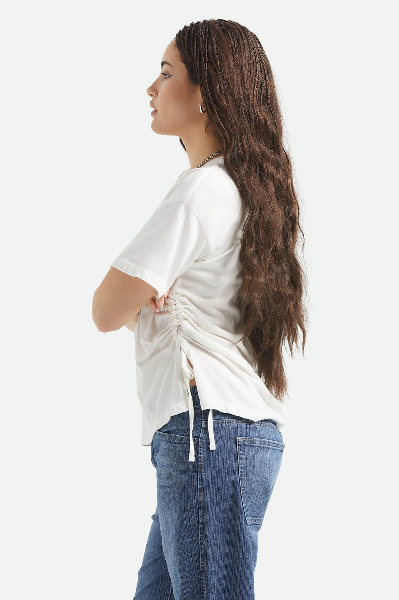 Carefree Organic Garment Dye Cinch T-Shirt - Off White
