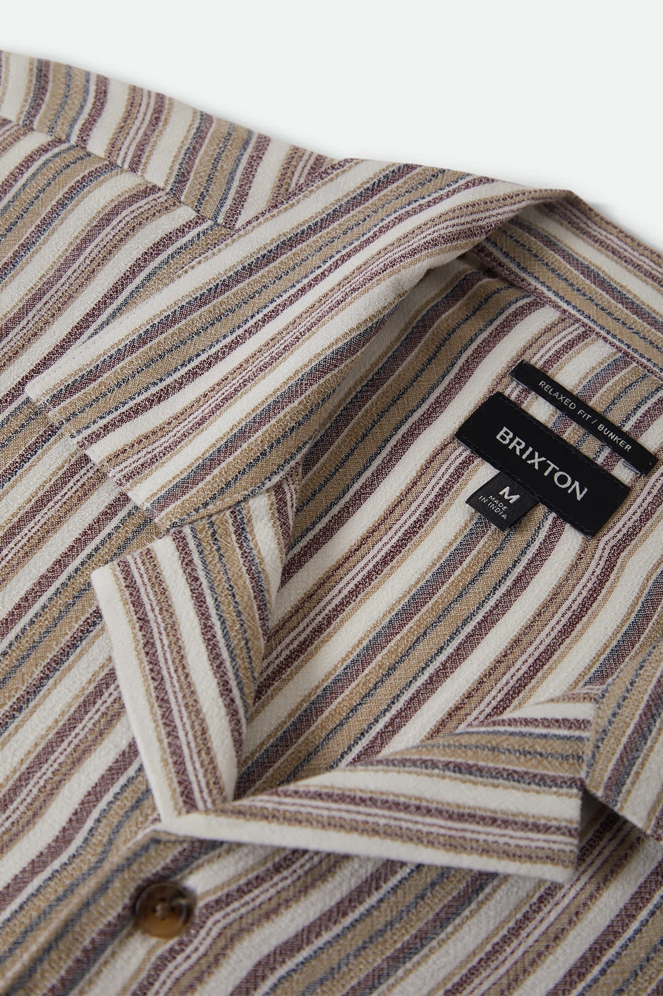 Bunker Twisted Stripe Camp Collar Shirt - Robust Red