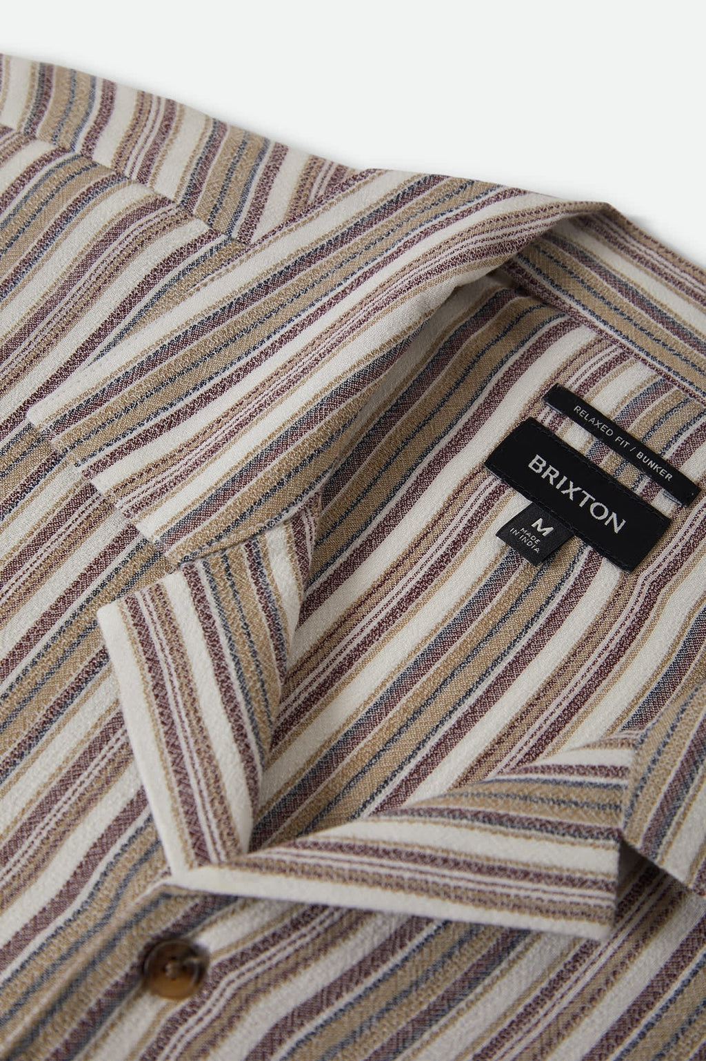 Bunker Twisted Stripe Camp Collar Shirt - Robust Red