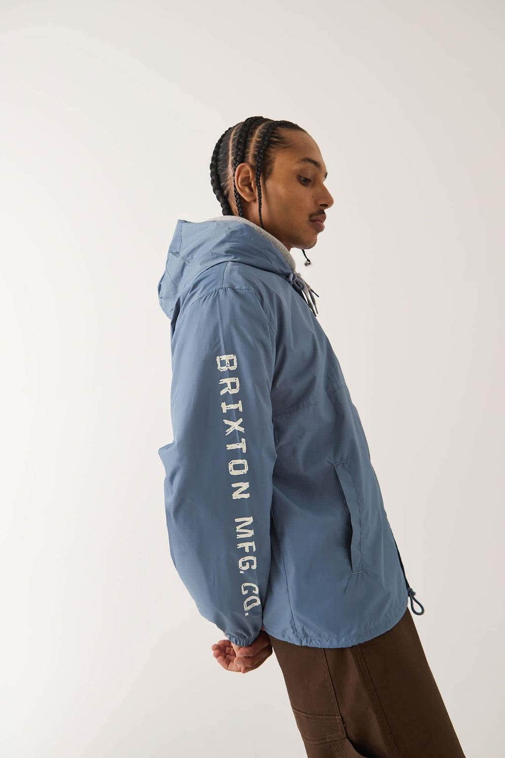 Hooded Claxton Lightweight Jacket - Slate Blue