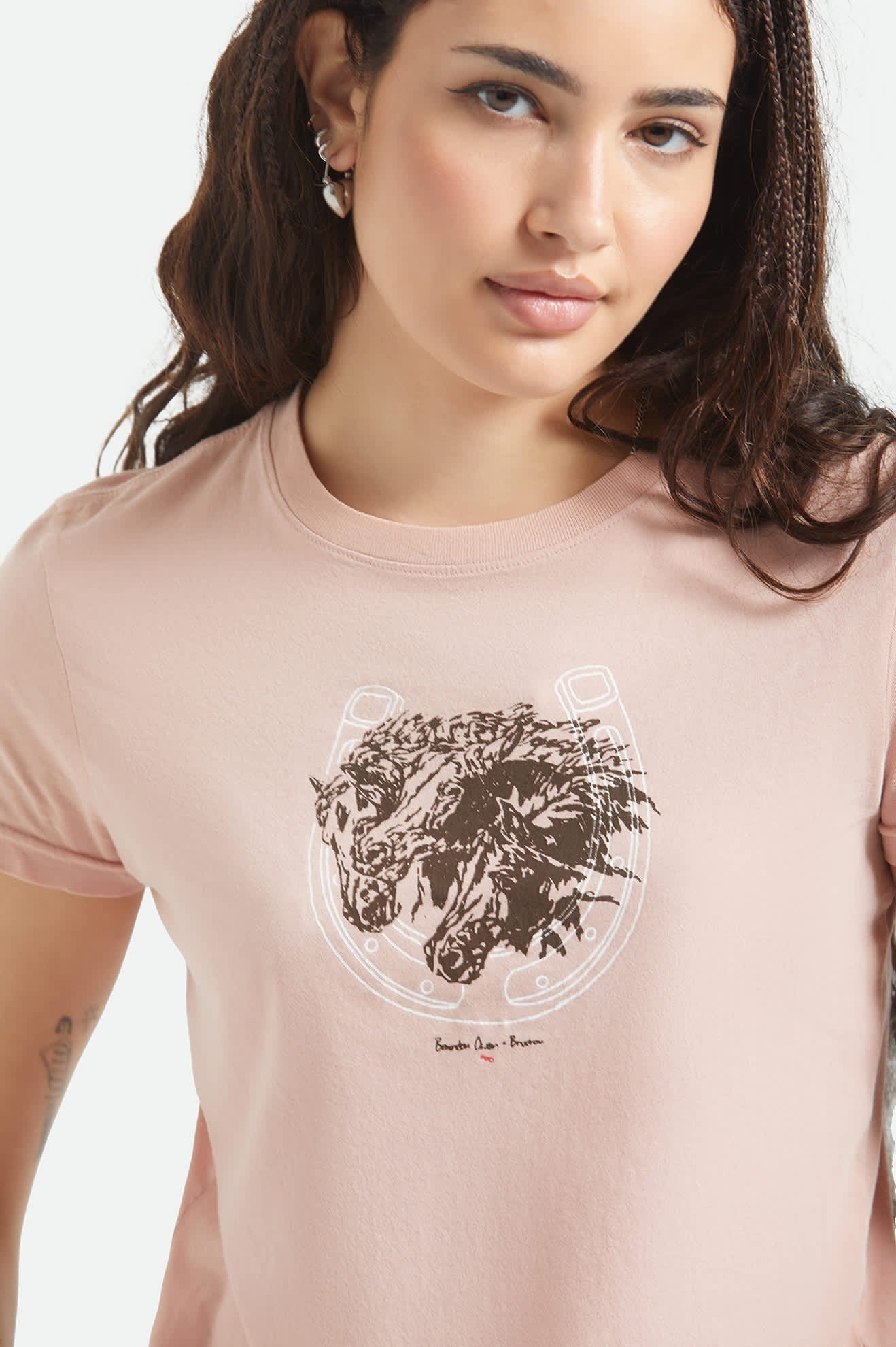 Pony Club Slim Crew T-Shirt - Silver Pink