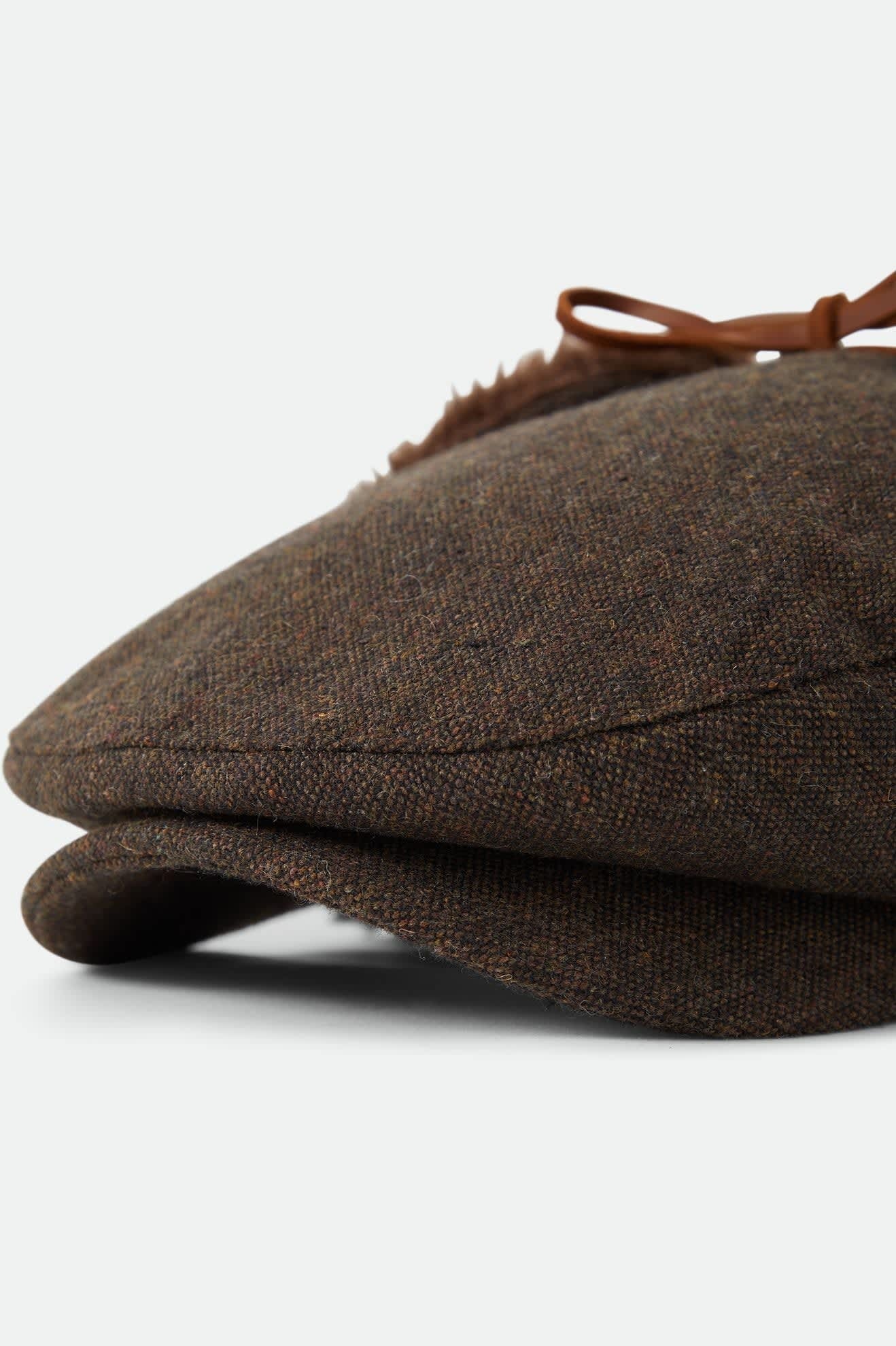 Barrel Earflap Snap Cap - Brown/Brown Tweed