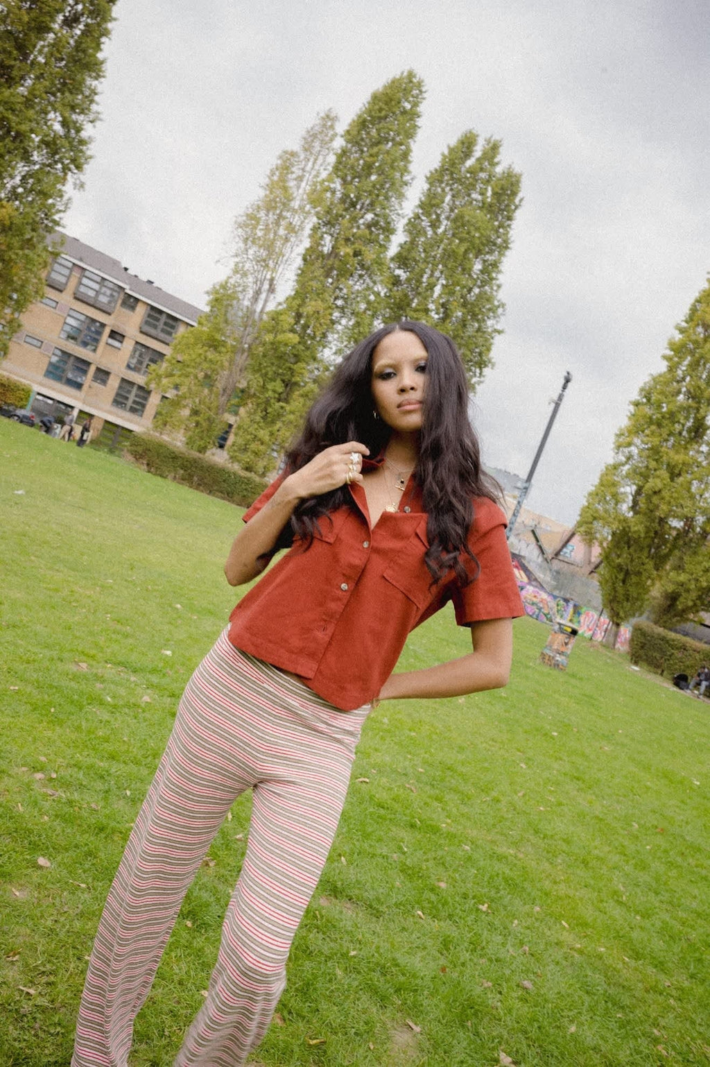 Siesta Stripe Knit Pant - Green Multi Stripe