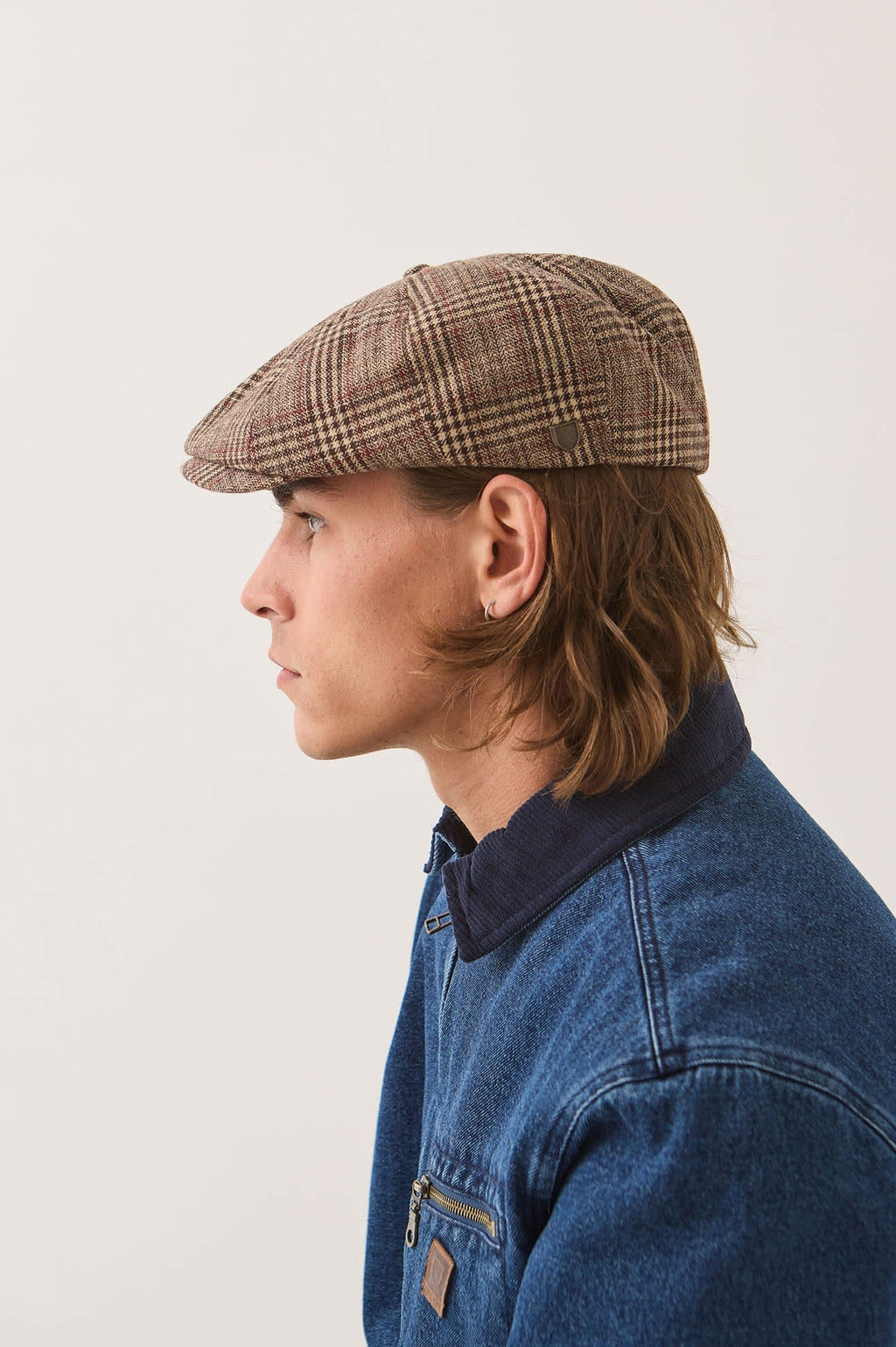Brood Newsboy Cap - Brown/Tan/Red Plaid