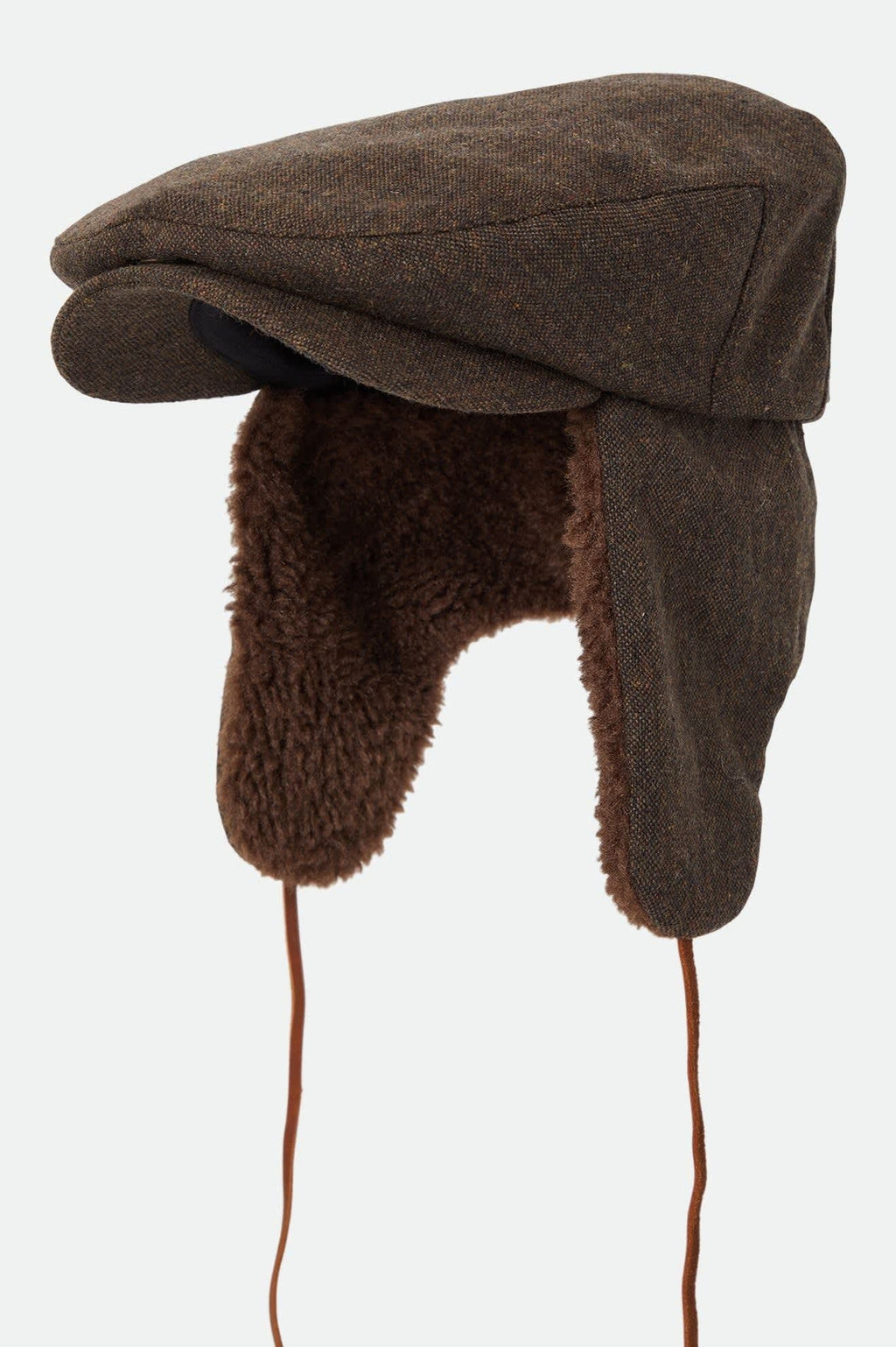 Barrel Earflap Snap Cap - Brown/Brown Tweed