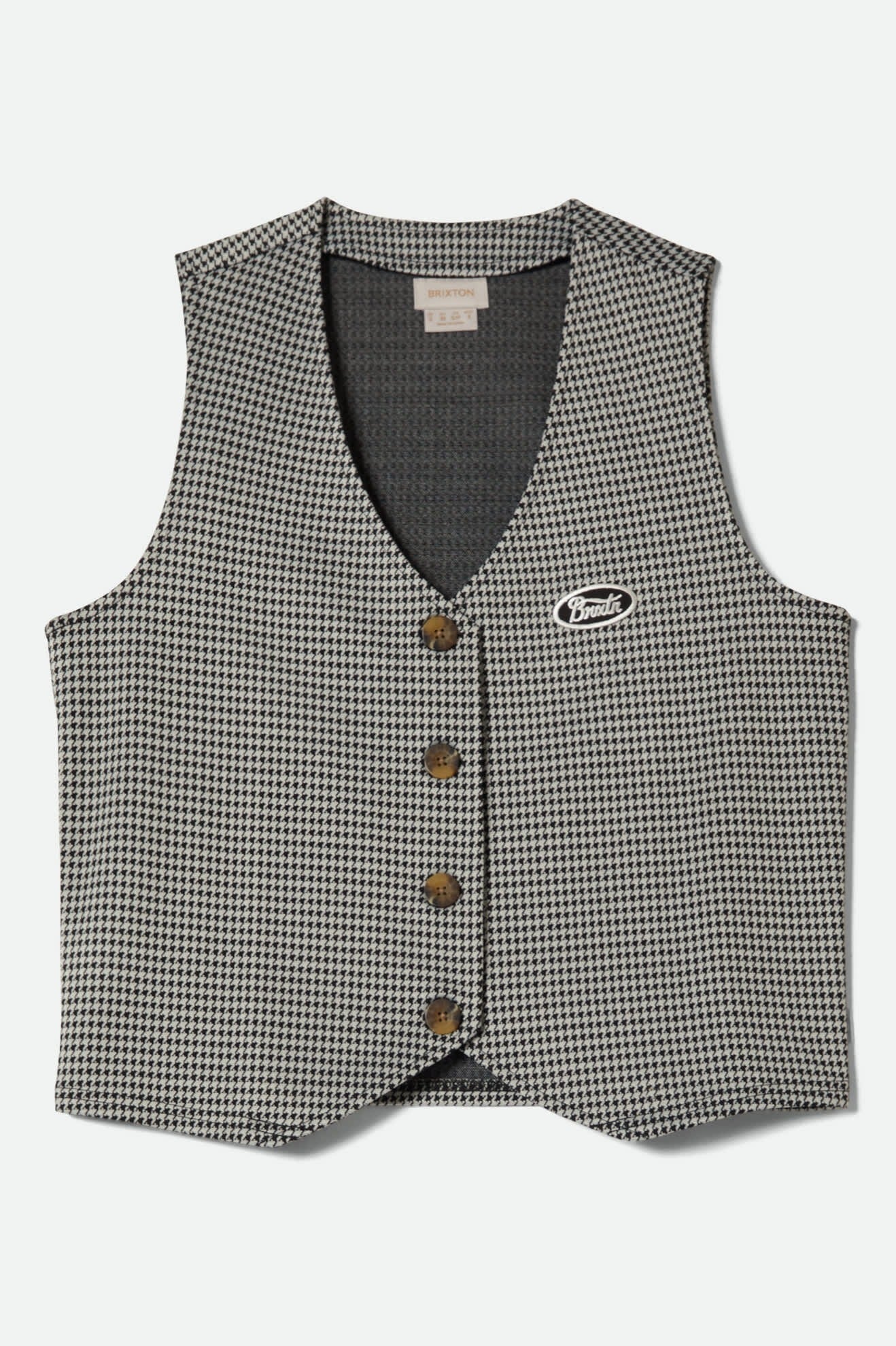 Houndstooth Leisure Vest - Winter White/Black