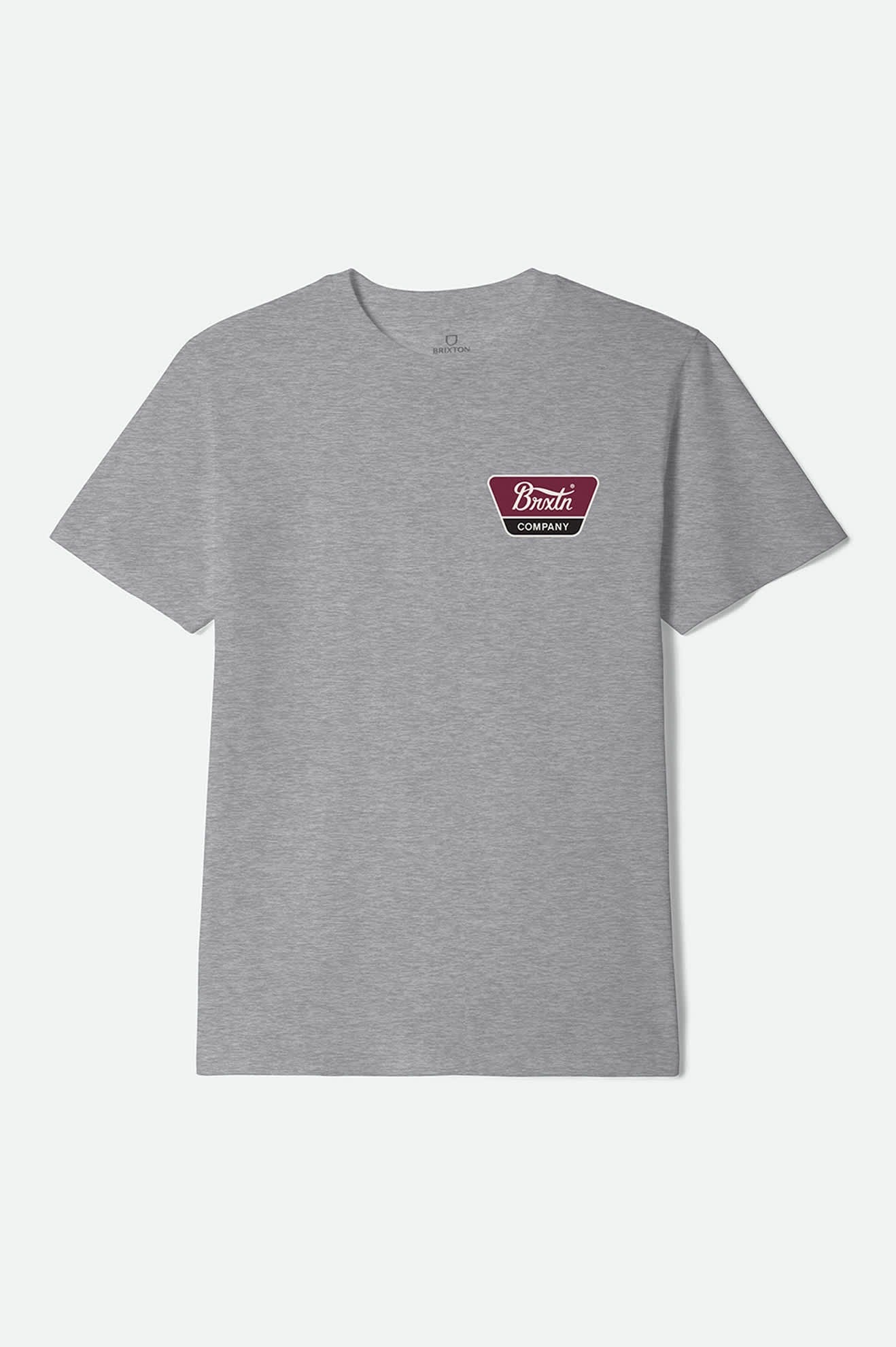 Linwood Short Sleeve Standard T-Shirt - Heather Grey/Off White/Red Mahogany
