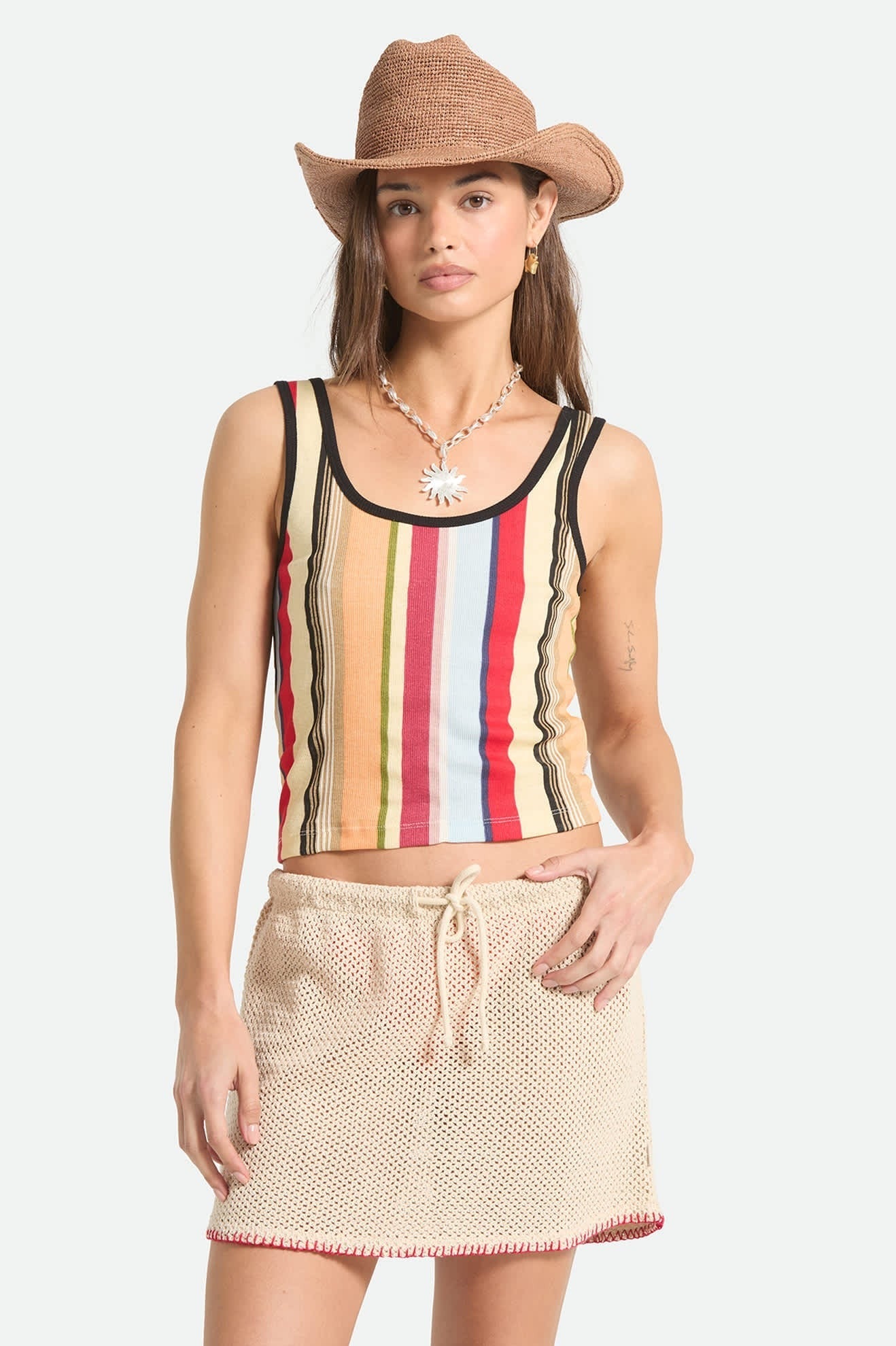 Ringer Organic A-Tank - Peach Cobbler Multi Stripe