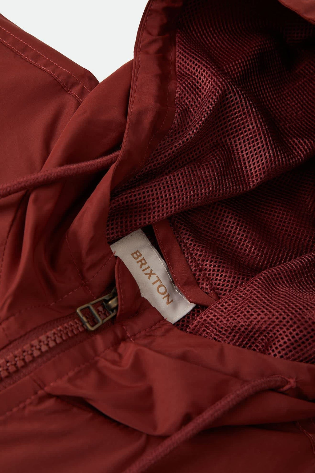 Parsons Lightweight Hooded Windbreaker - Dark Brick/Whitecap