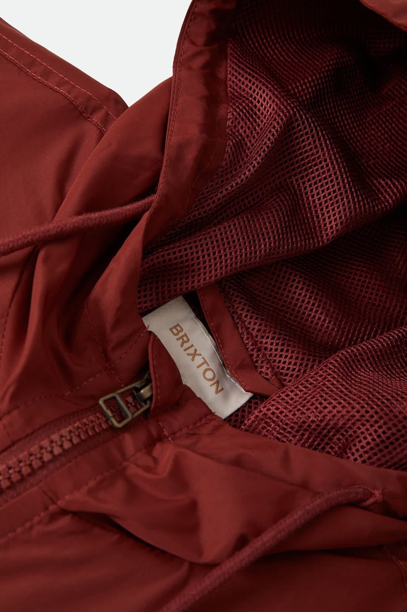 Parsons Lightweight Hooded Windbreaker - Dark Brick/Whitecap
