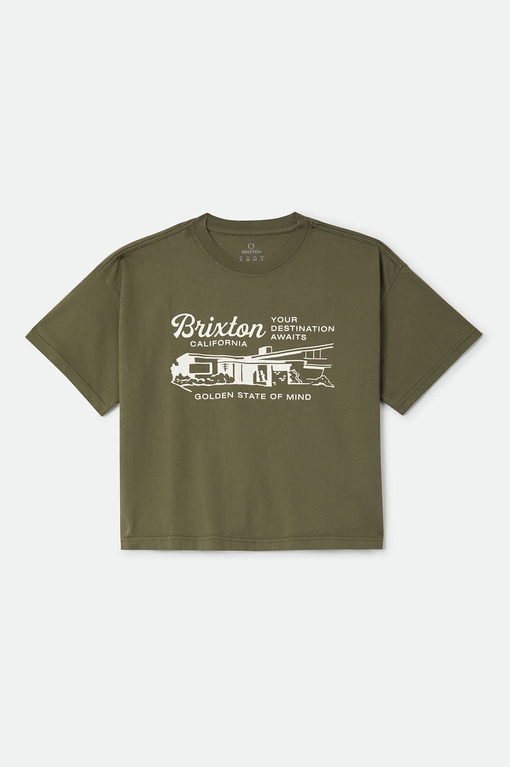 Your Destination Awaits Boxy Crop Top - Dark Olive