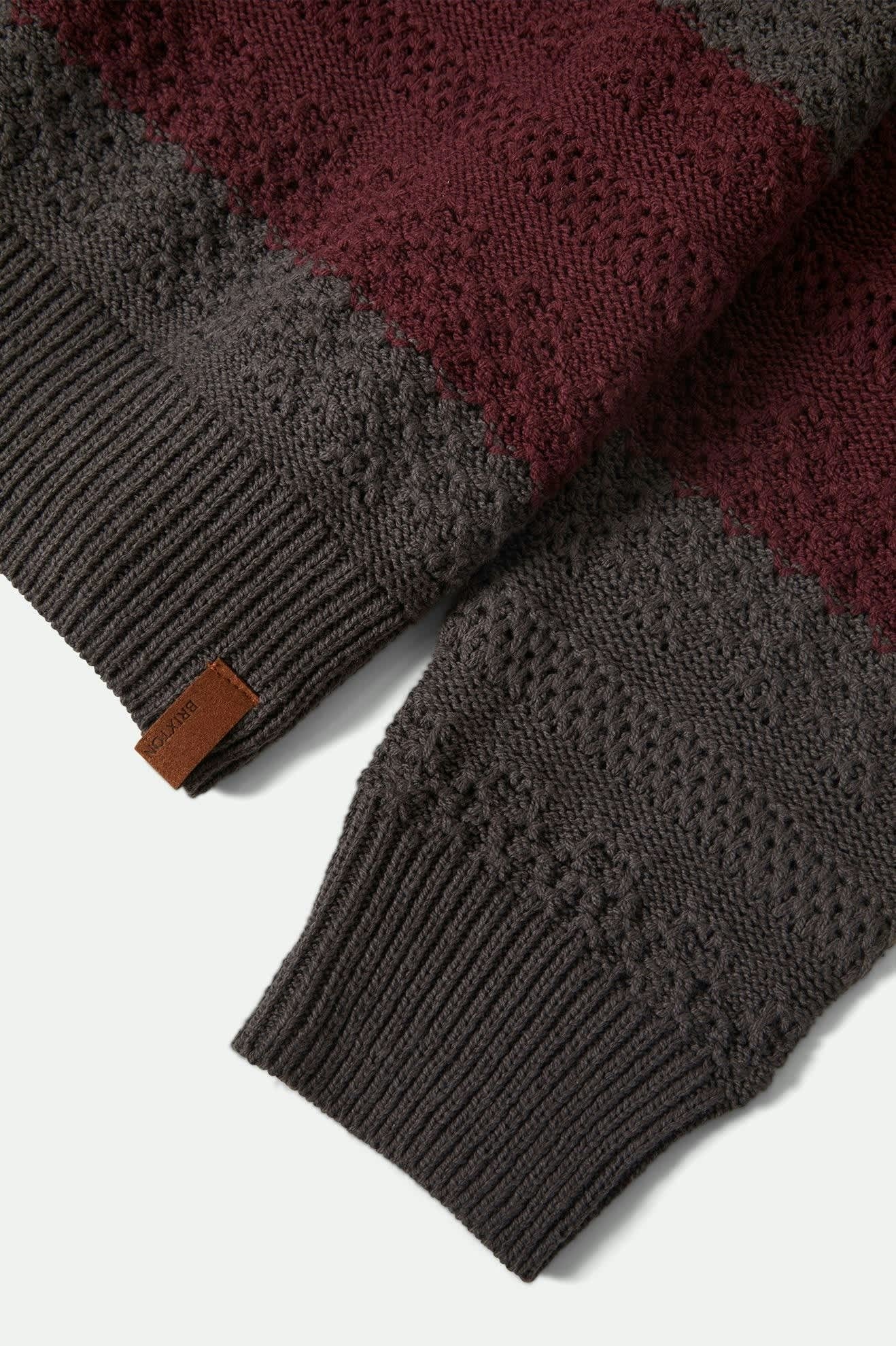 Midnight Crew Sweater - Black/Port Stripe