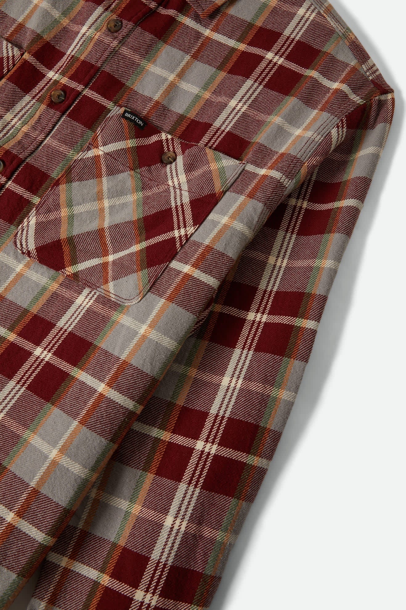 Vintage Wash Flannel - Maroon Red/Beige/Green