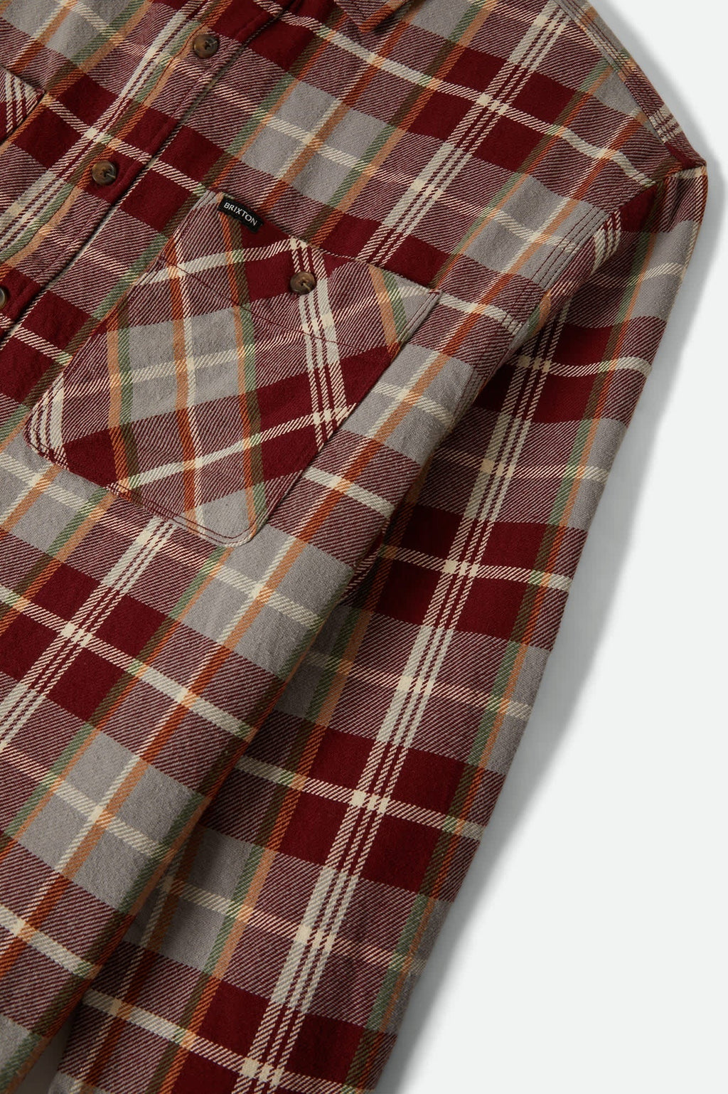 Vintage Wash Flannel - Maroon Red/Beige/Green
