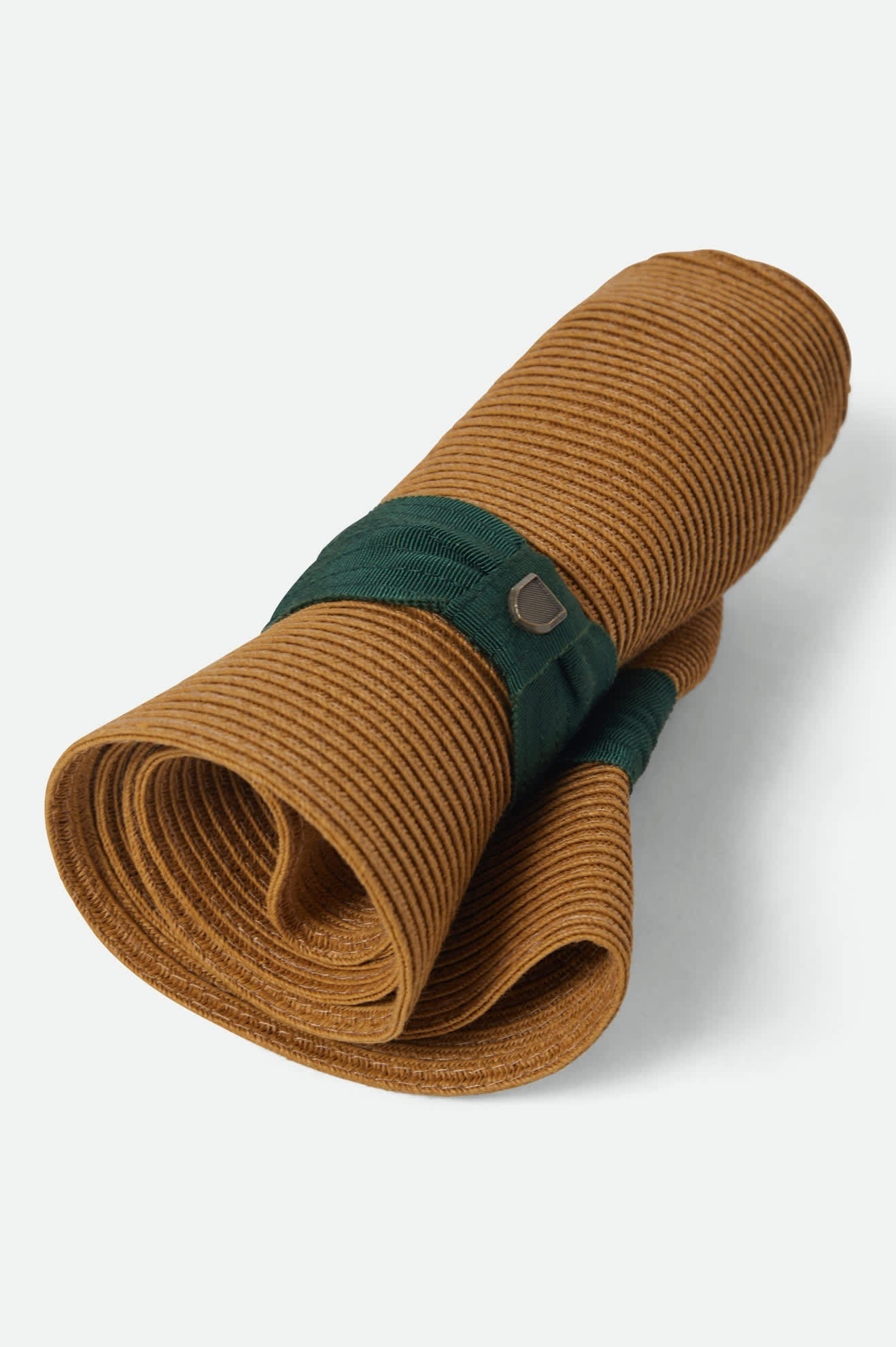 Roma Straw Packable Fedora - Dark Tan/Primal Green
