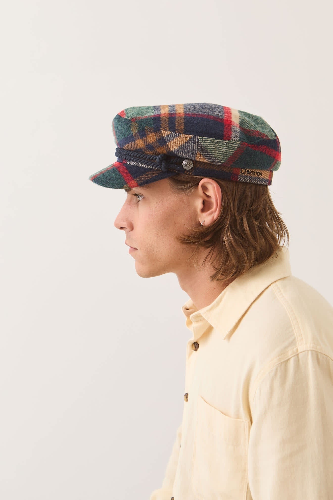 Fiddler Fisherman Cap - Navy/Green/Red/Cream