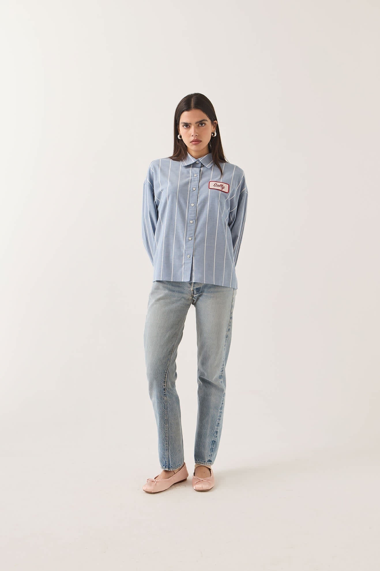 Ford Mustang Sally Shirt - Blue Chambray/Stripe