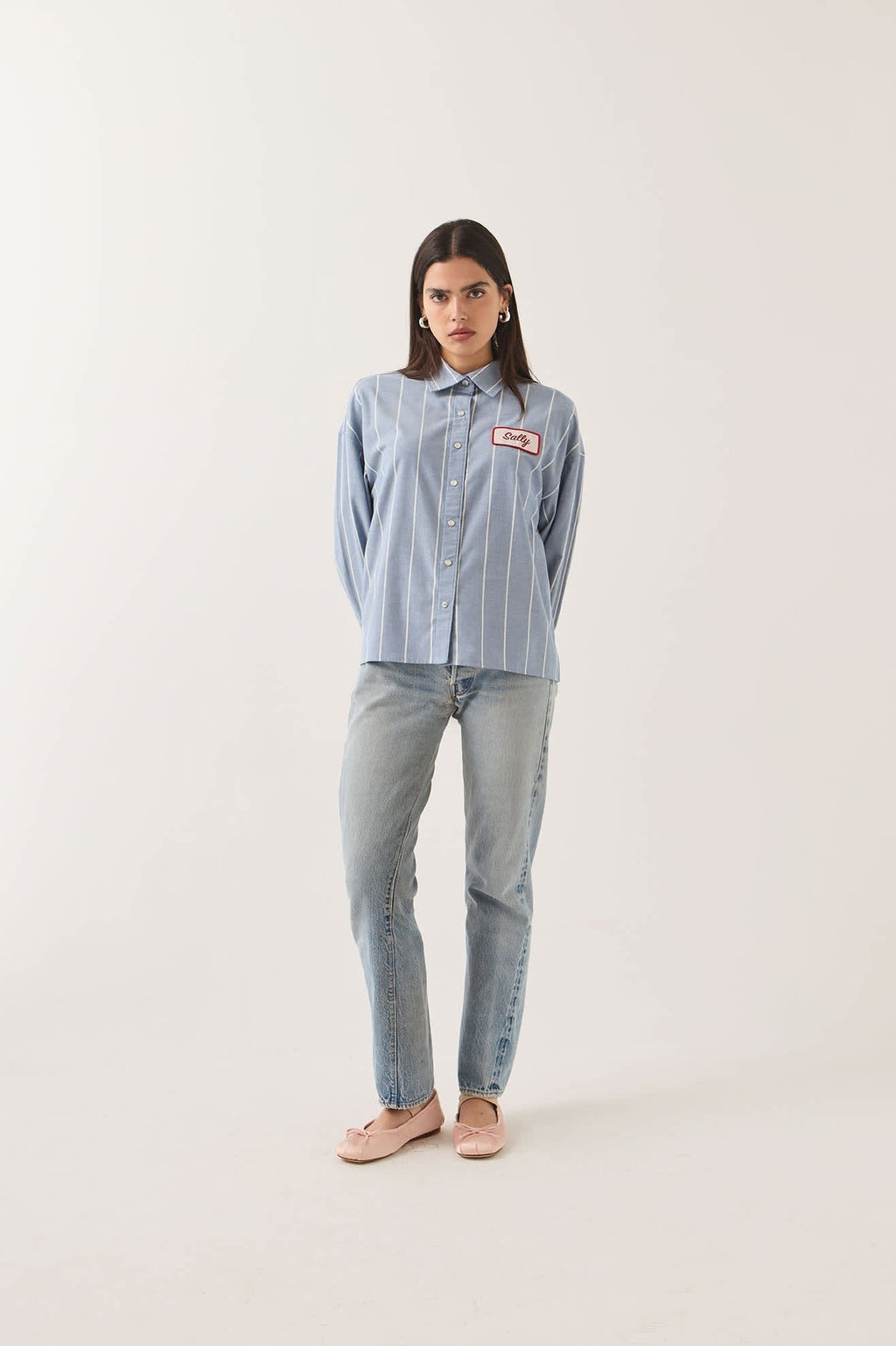 Ford Mustang Sally Shirt - Blue Chambray/Stripe