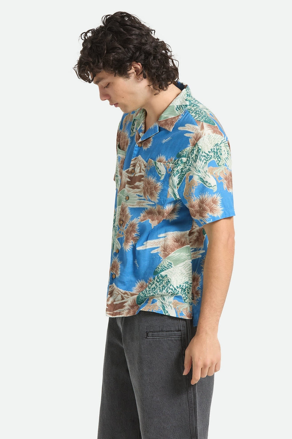 Rainier X Brixton Short Sleeve Shirt - Blue Sky