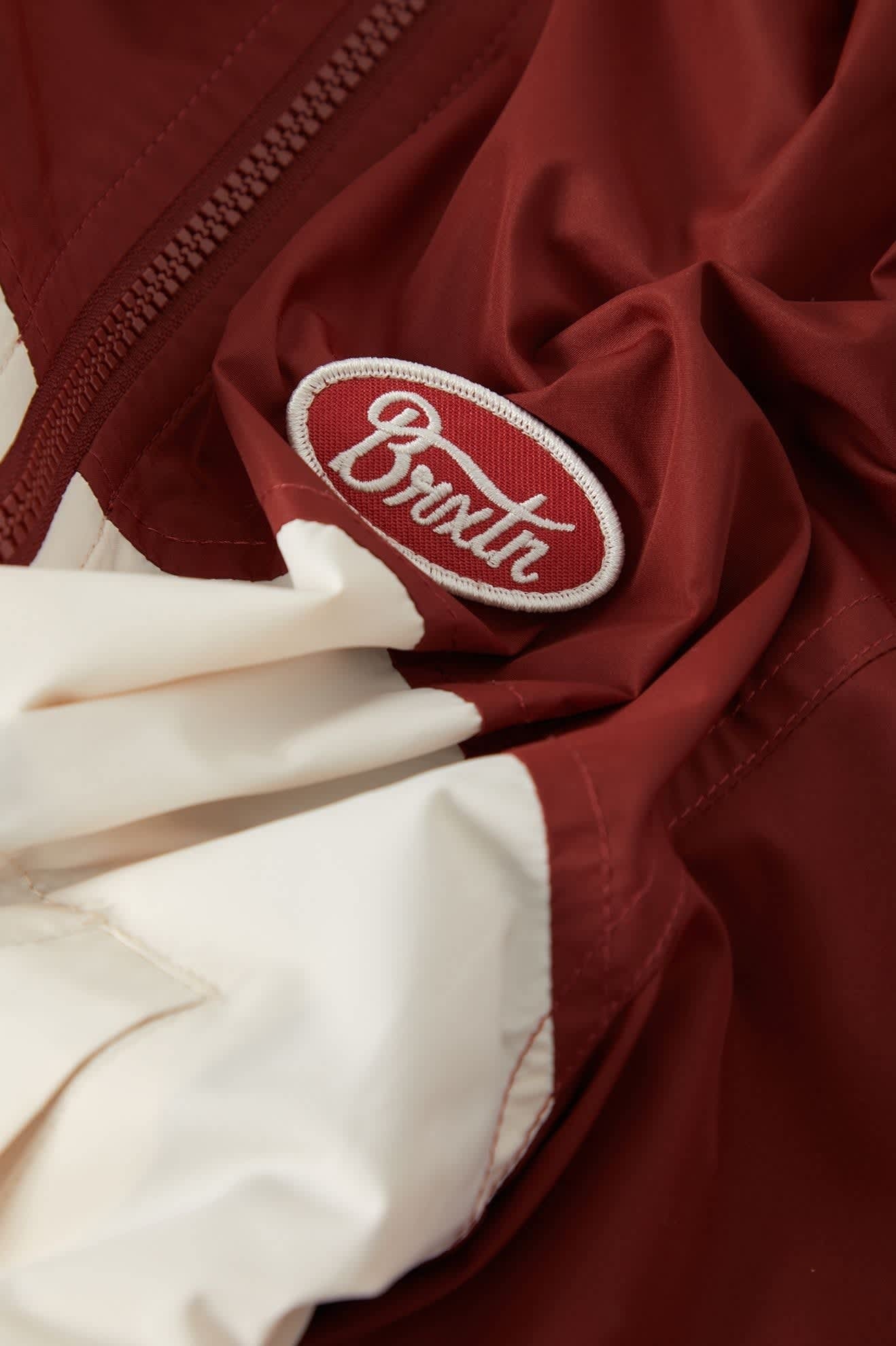 Parsons Lightweight Hooded Windbreaker - Dark Brick/Whitecap
