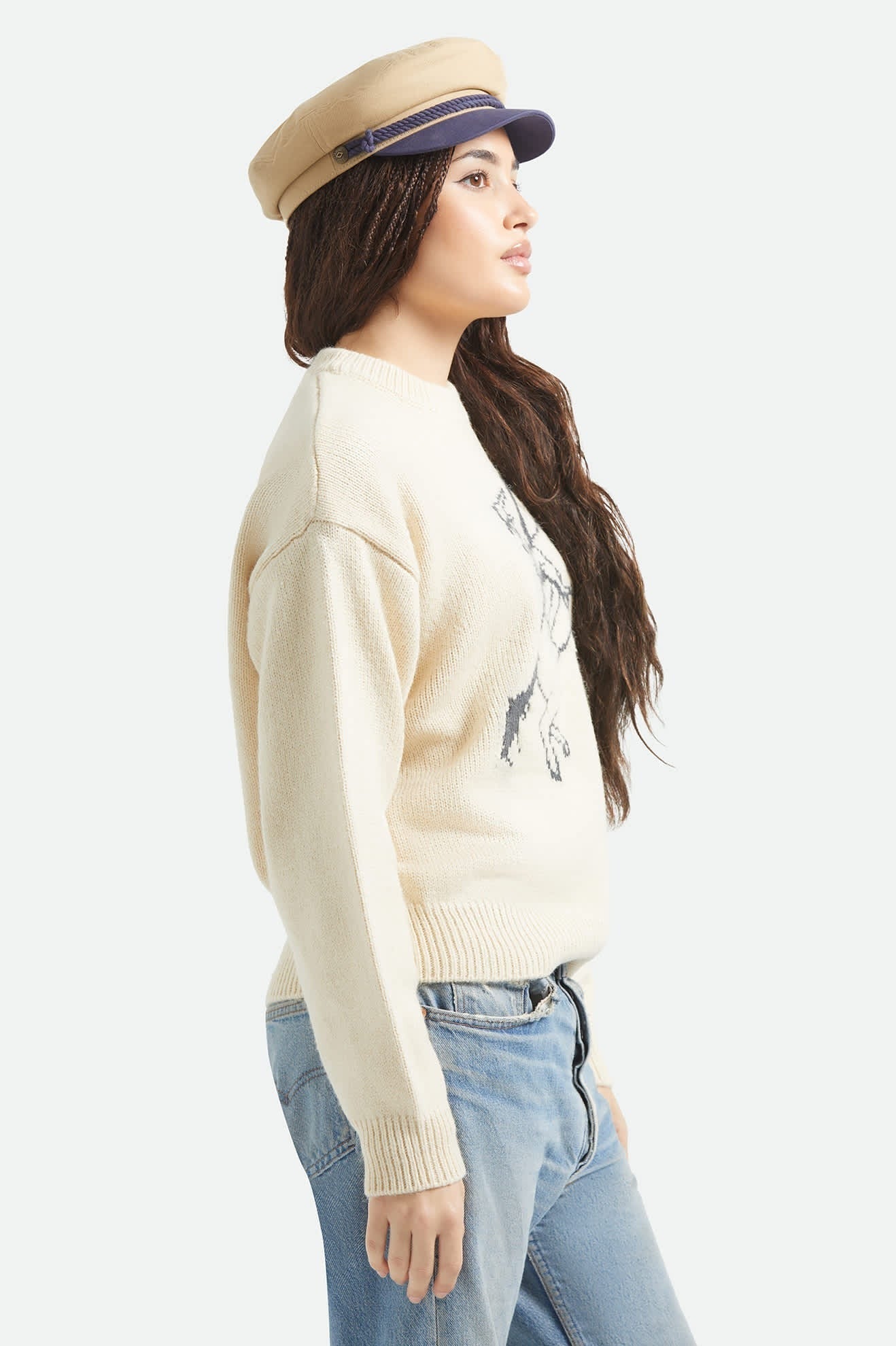 Brixton Ranching Club Crew Sweater - Whitecap