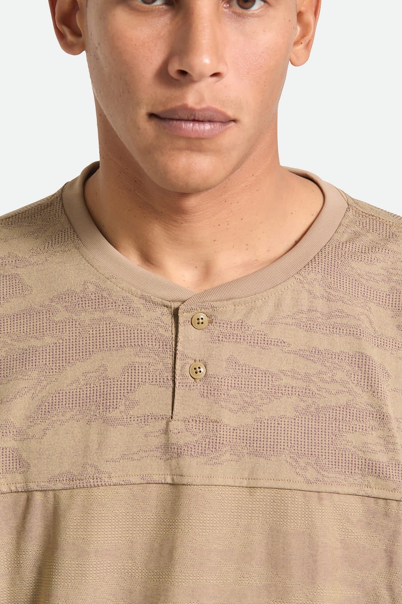 Journey Short Sleeve Henley - Desert Tiger Camo