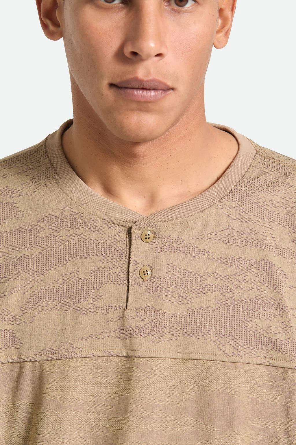 Journey Short Sleeve Henley - Desert Tiger Camo