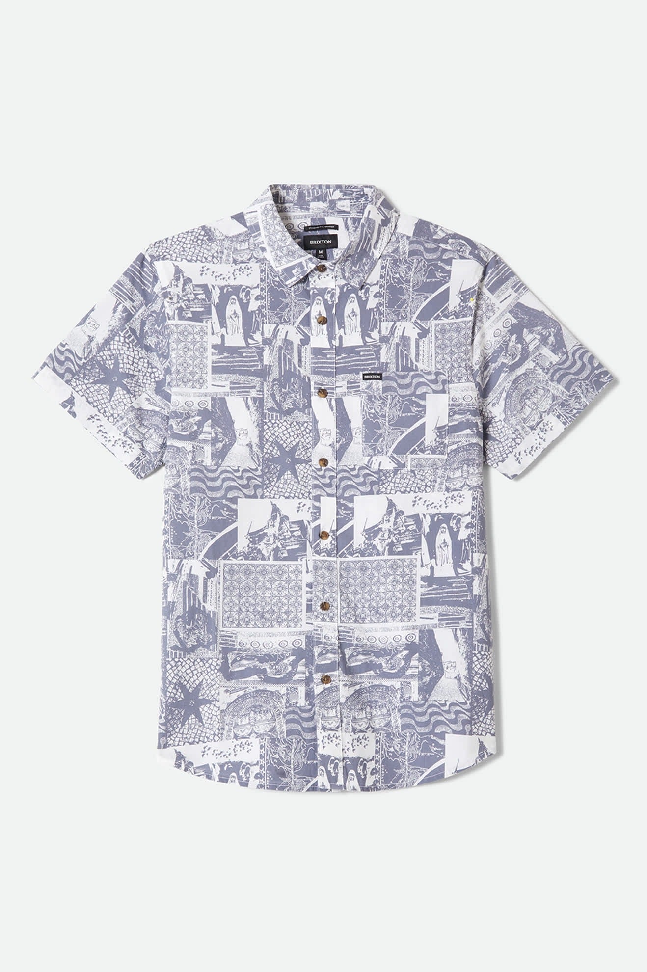 Charter Print Short Sleeve Shirt - Navy/White Collage