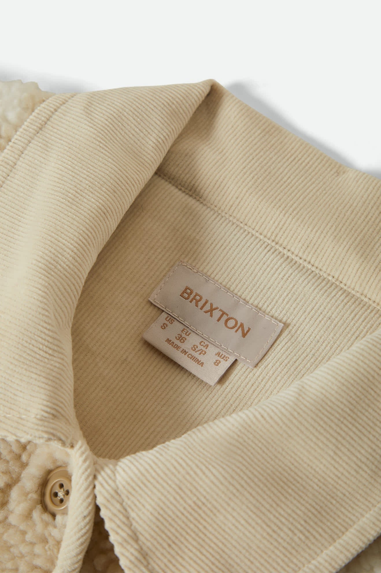 Delilah Sherpa Jacket - White/Natural Finish Line Checker