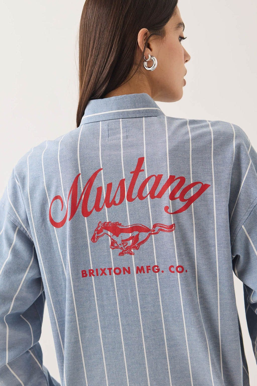 Ford Mustang Sally Shirt - Blue Chambray/Stripe