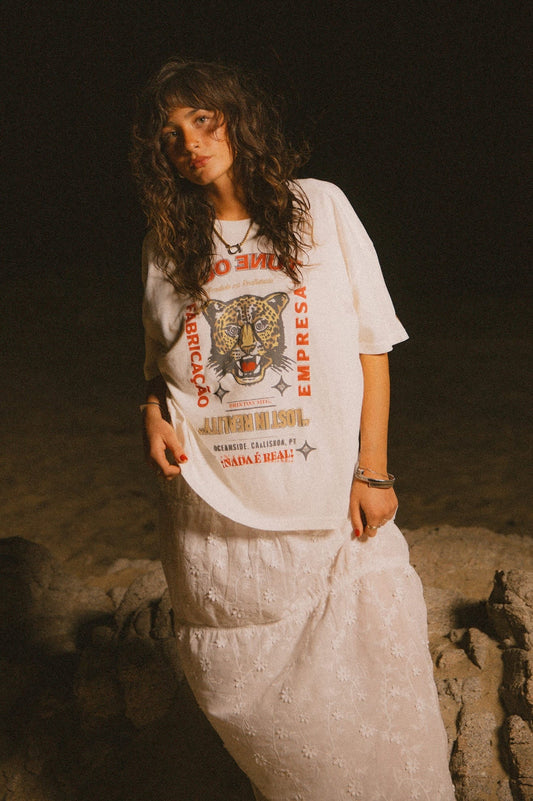 The Getaway Oversized Boyfriend T-Shirt - Vintage White