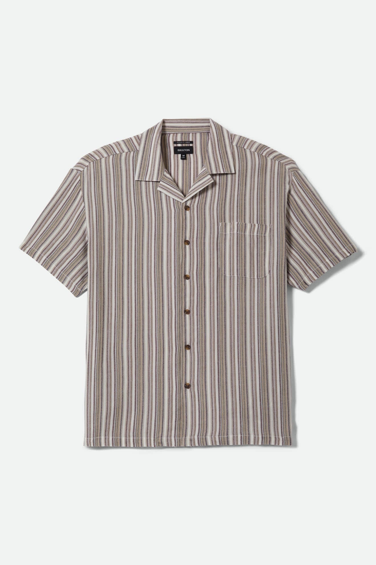 Bunker Twisted Stripe Camp Collar Shirt - Robust Red