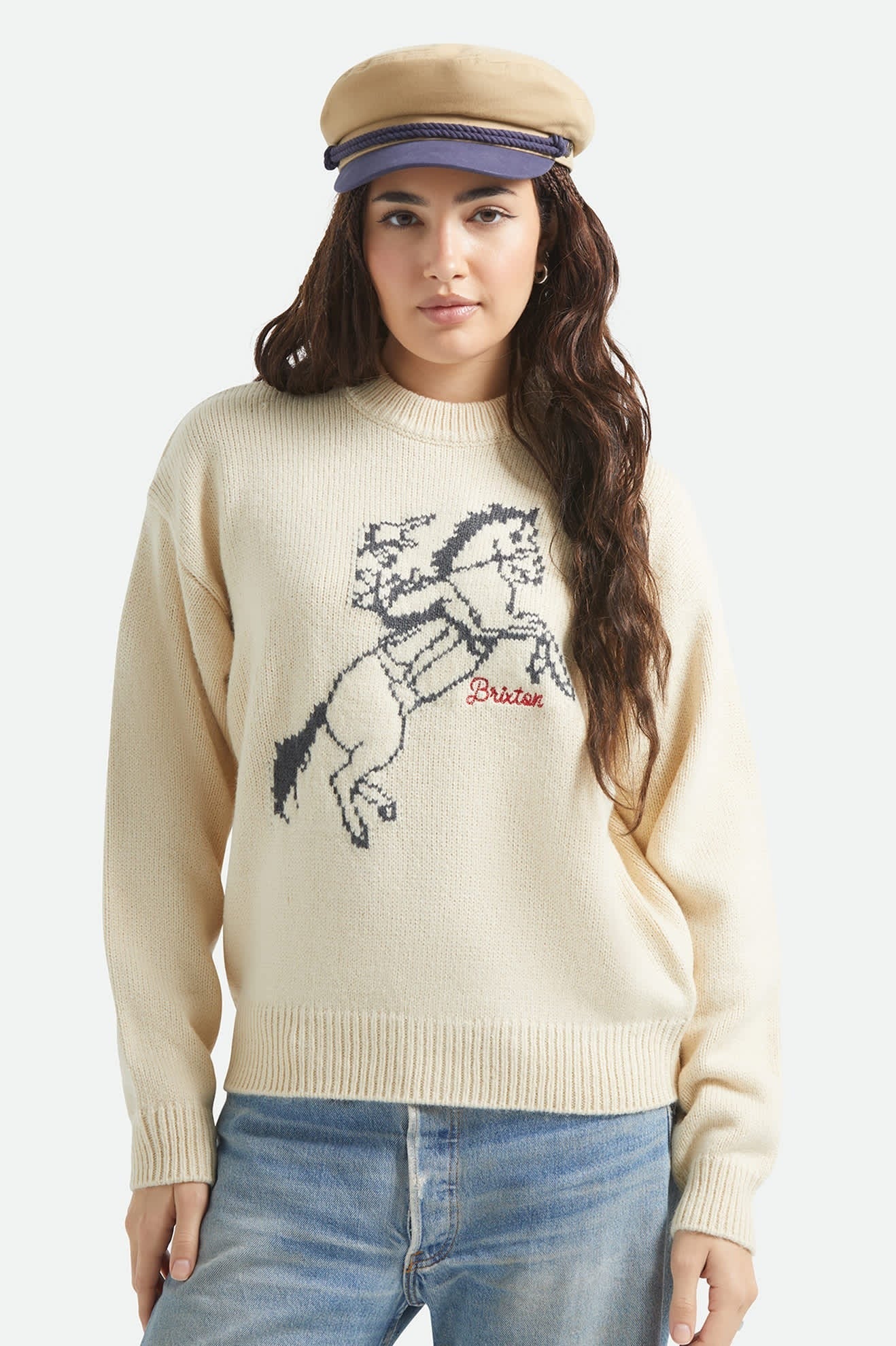 Brixton Ranching Club Crew Sweater - Whitecap
