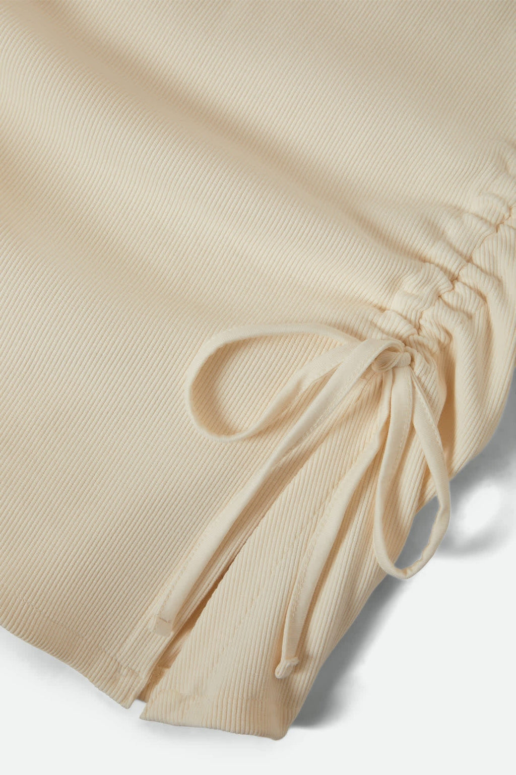 Ribbed Cinch Mini Dress - Off White