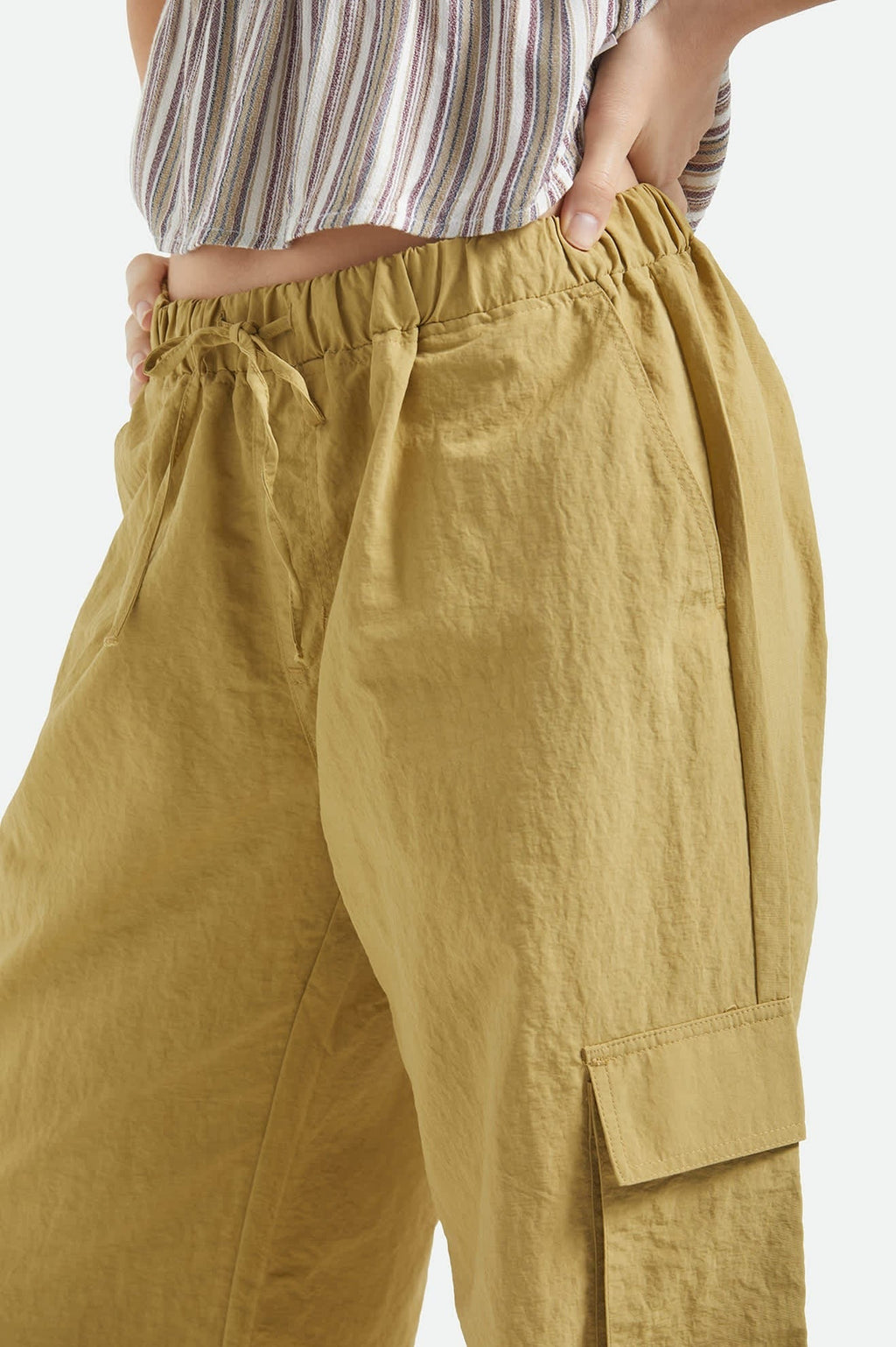 The Jett Lightweight Cargo Wide Leg Pant - Olive Stone