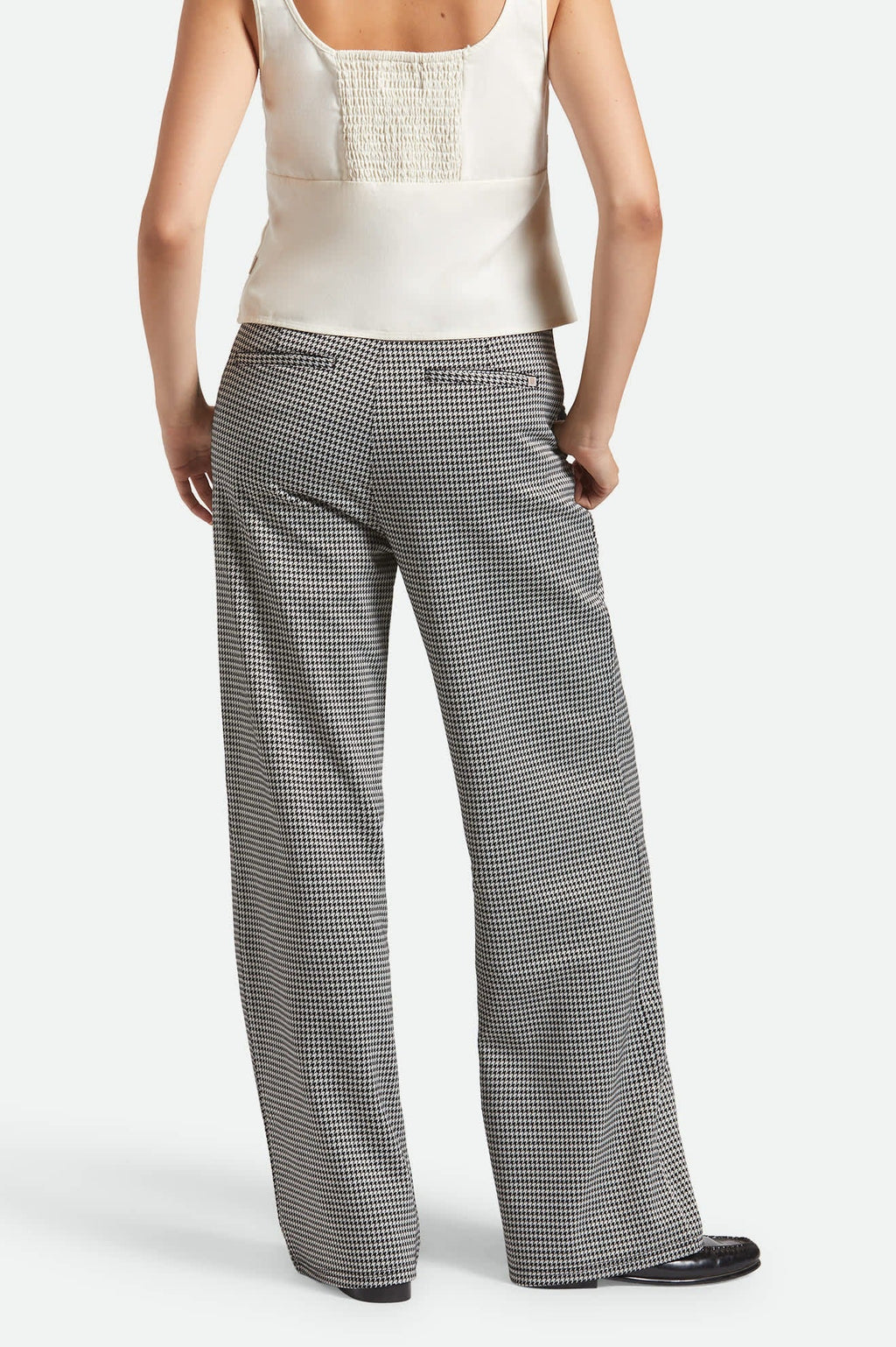 Houndstooth Leisure Trouser Pant - Winter White/Black