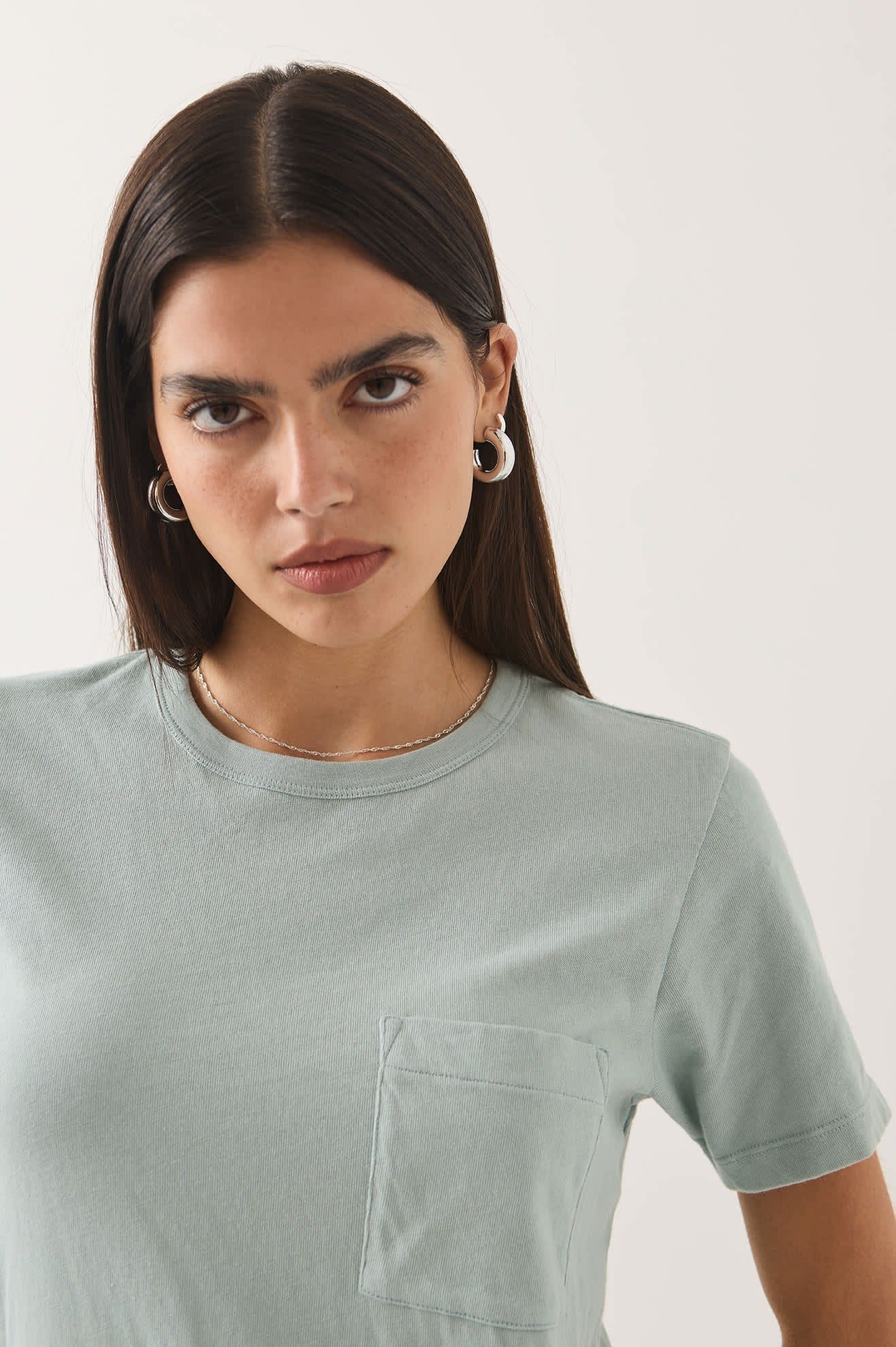 Carefree Organic Garment Dye Perfect T-Shirt - Sea Grass