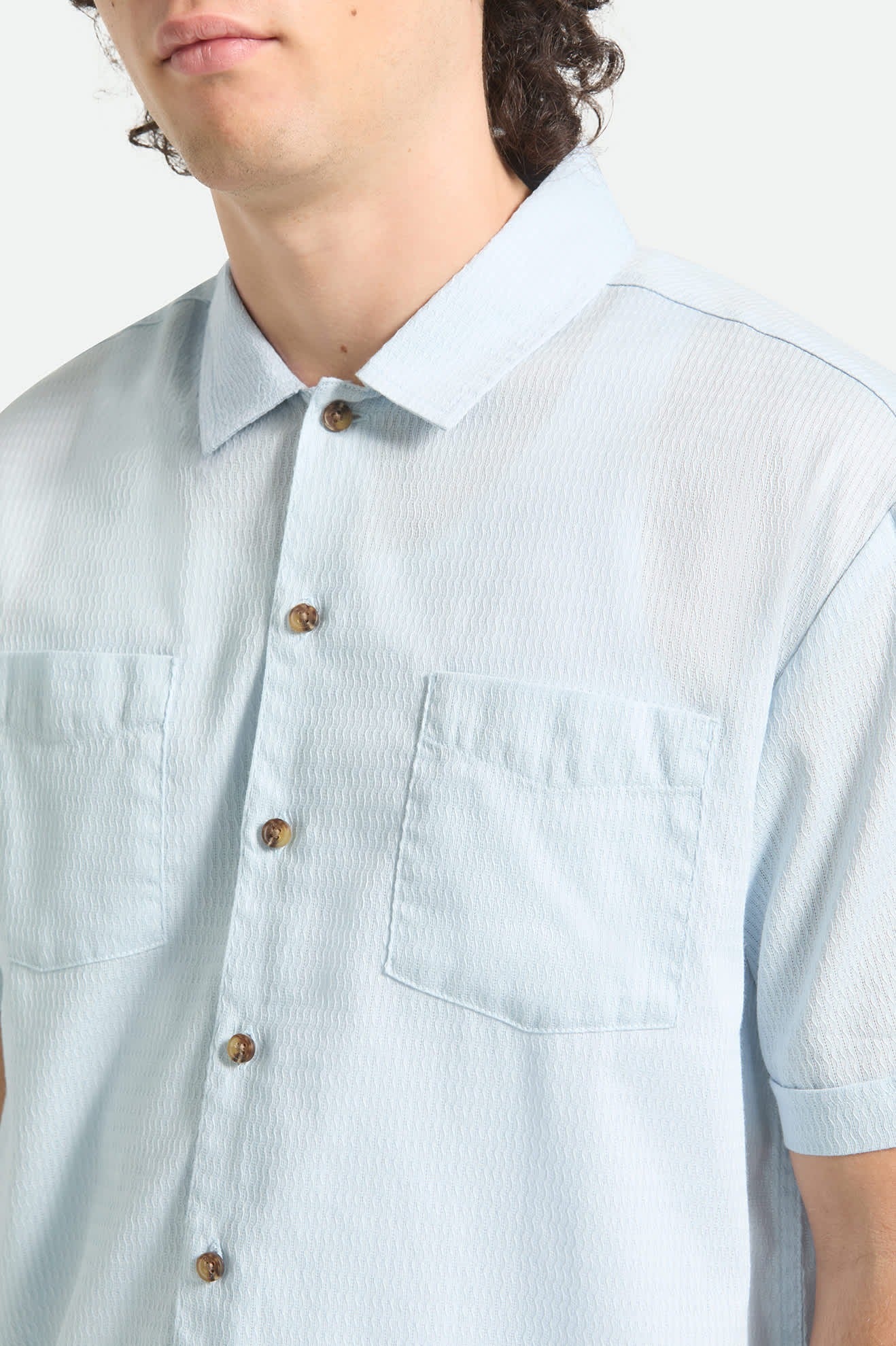 The Vintage Short Sleeve Shirt - Blue Aura