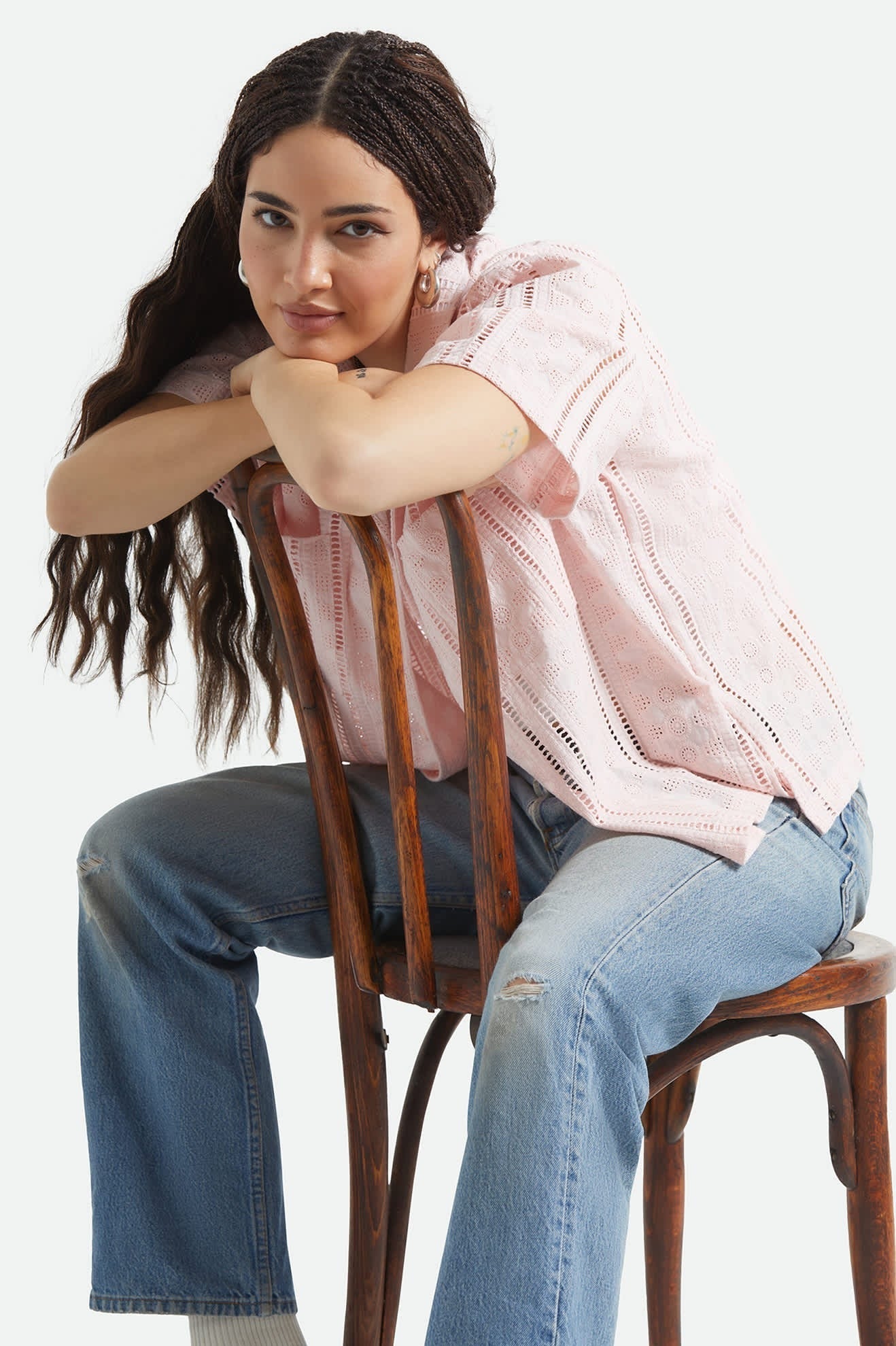 Paradise Lounge Short Sleeve Shirt - Chalk Pink
