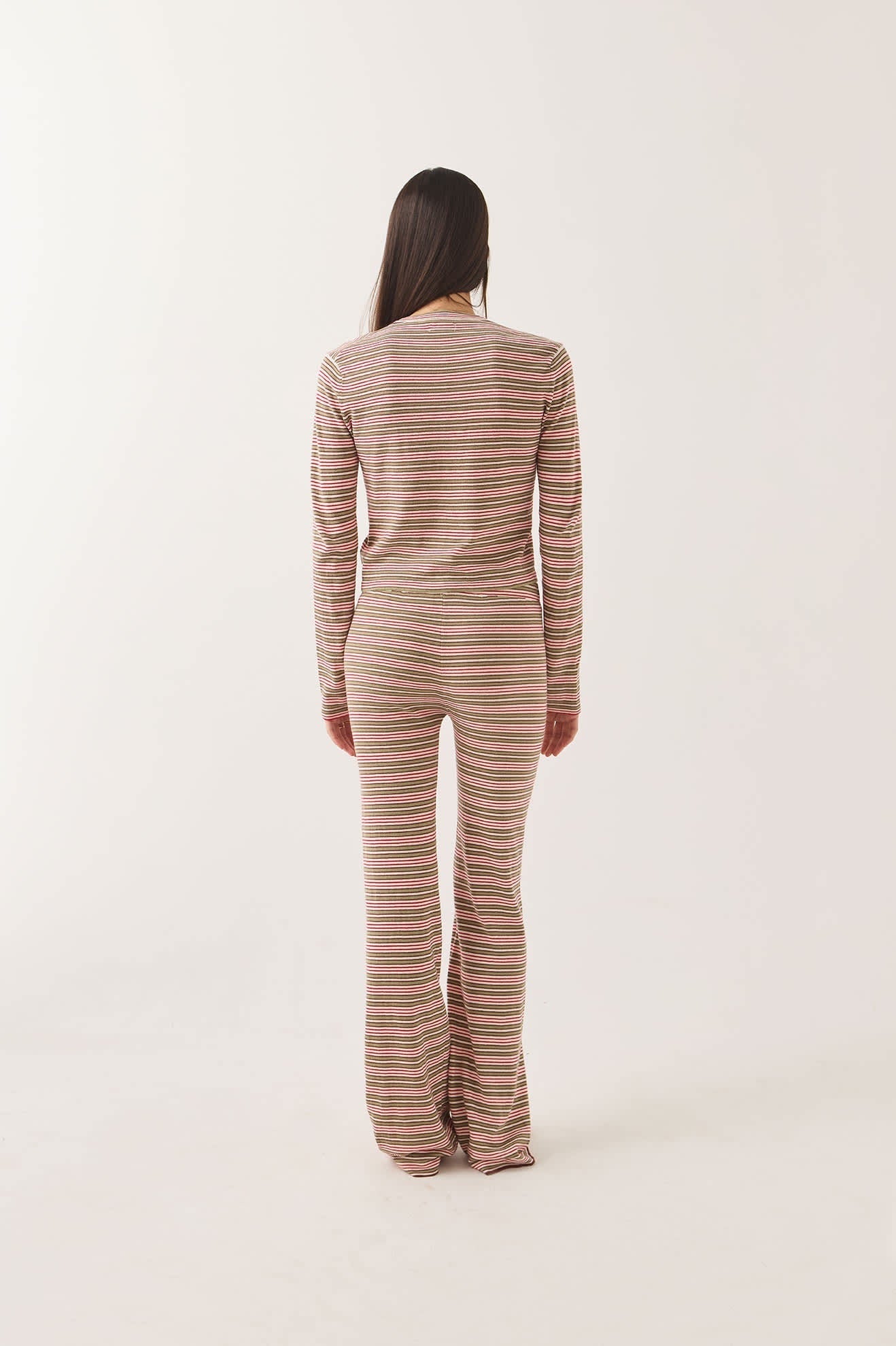 Bixby Lightweight Cardigan - Green Multi Stripe