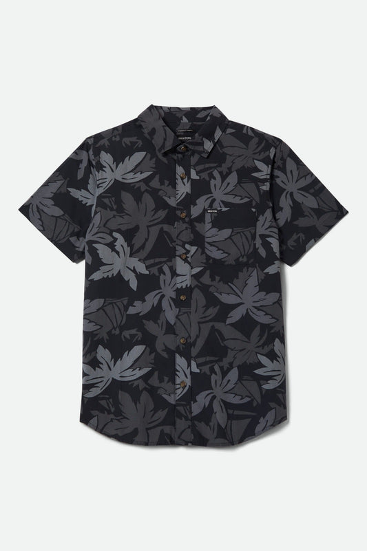 Charter Print Short Sleeve Shirt - Black/Trooper/Future Grey Palm Floral