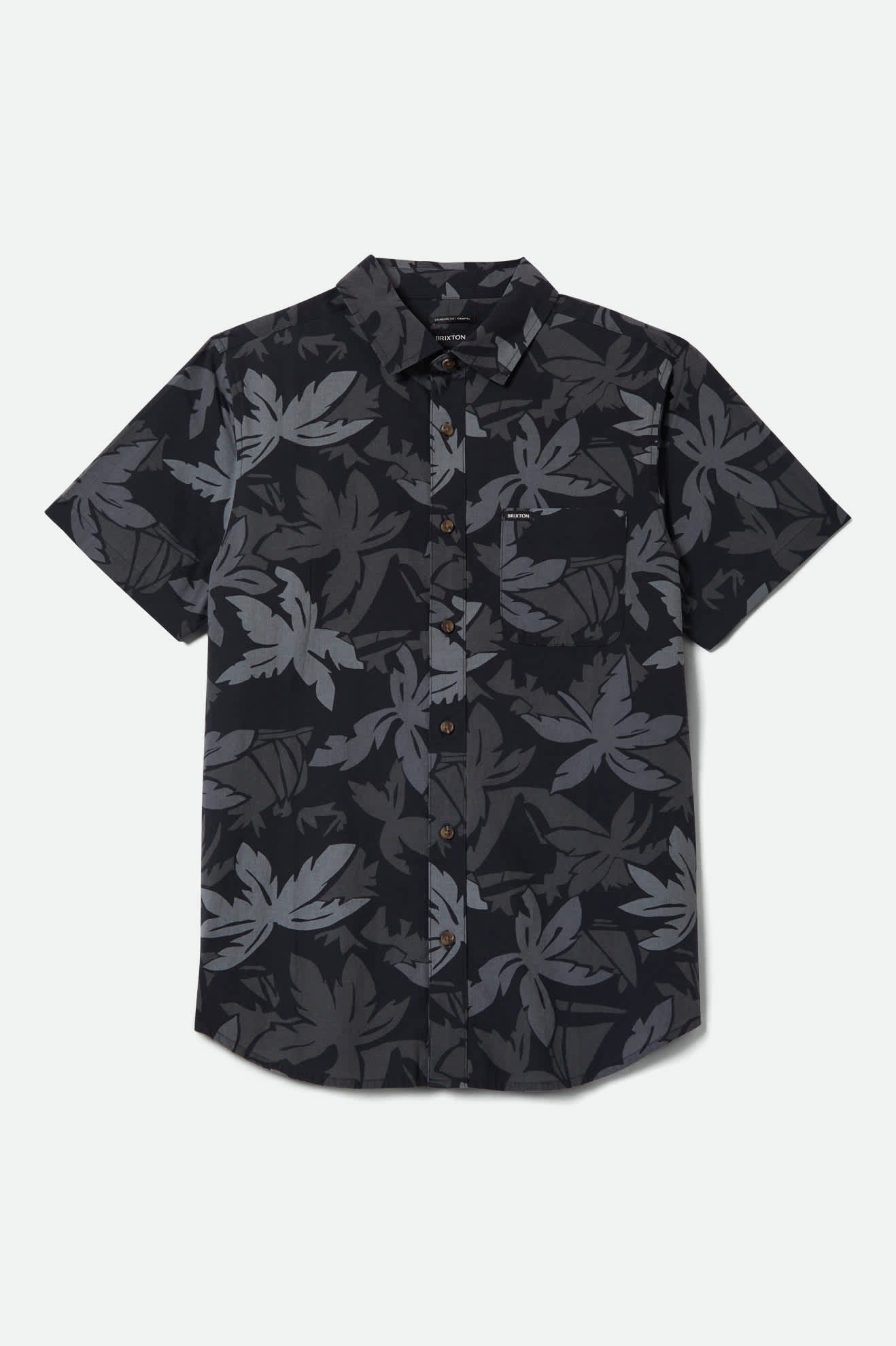Charter Print Short Sleeve Shirt - Black/Trooper/Future Grey Palm Floral