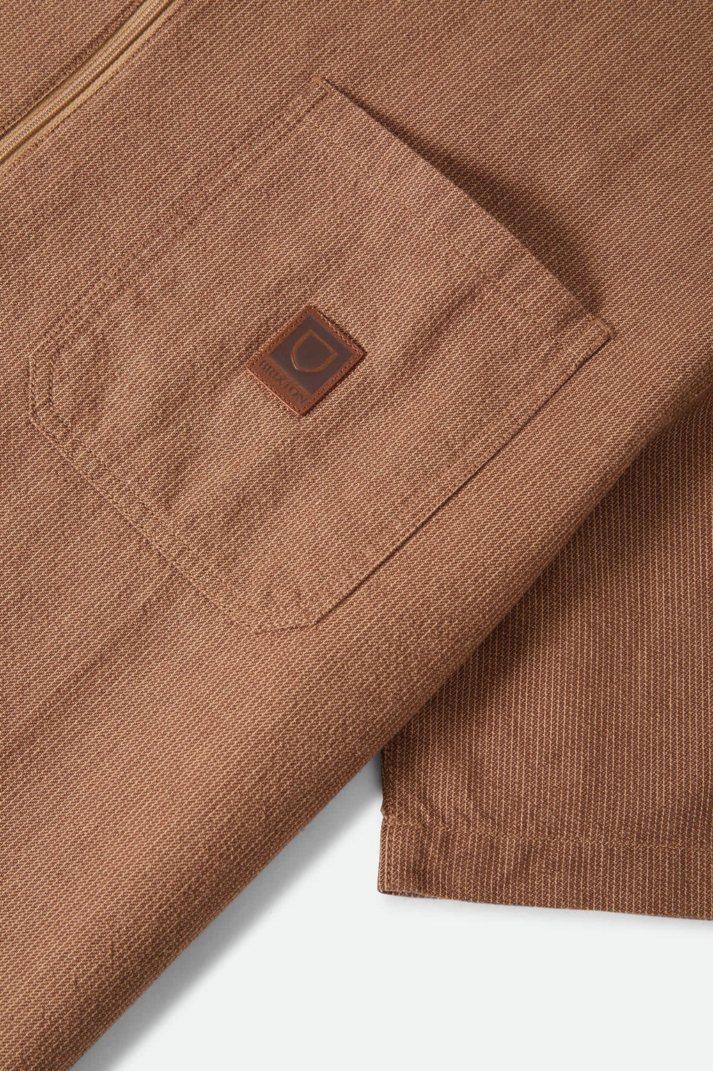 Brakeman Half Zip Short Sleeve Shirt - Brown/Tan Stripe
