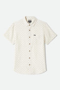 Charter Slub Short Sleeve Shirt - Off White Micro Geo