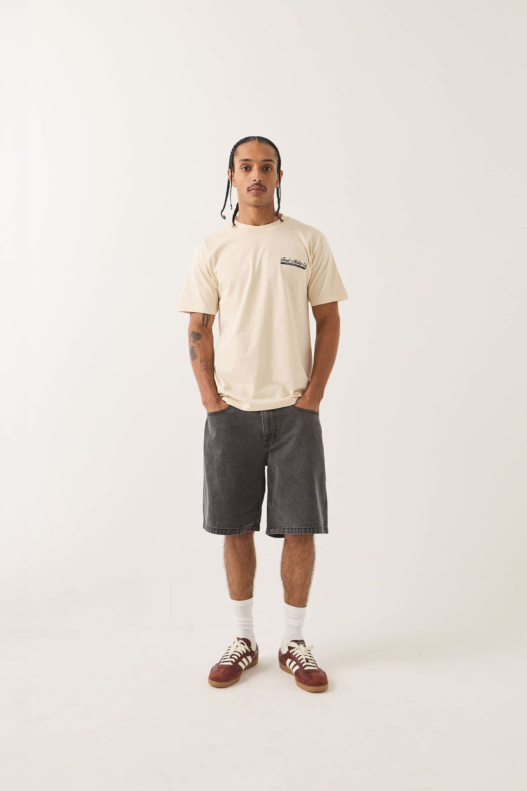 Brixton Relaxed Short - Washed Black Denim