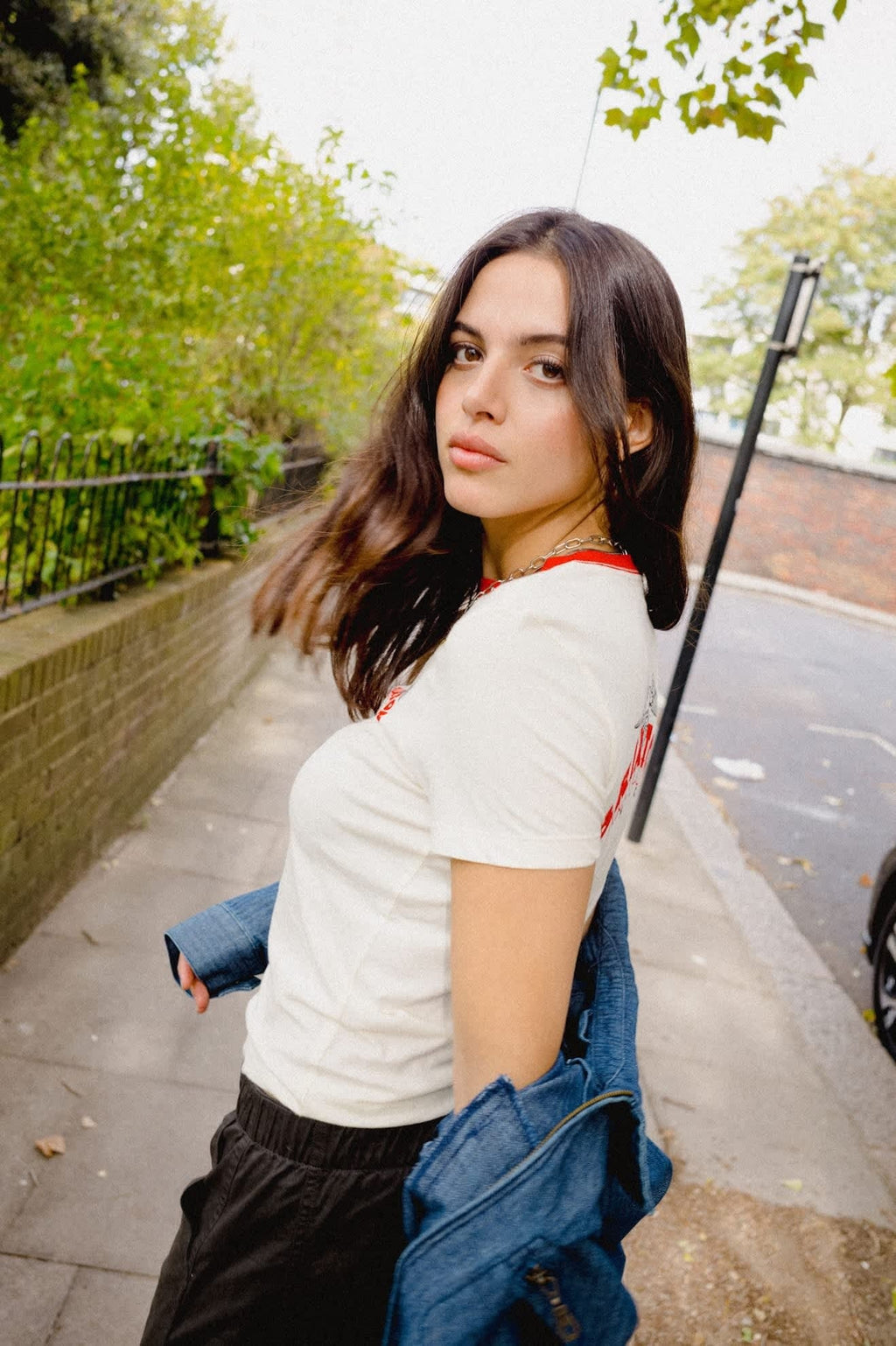 Brixton Banner Slim Crew T-Shirt - Off White