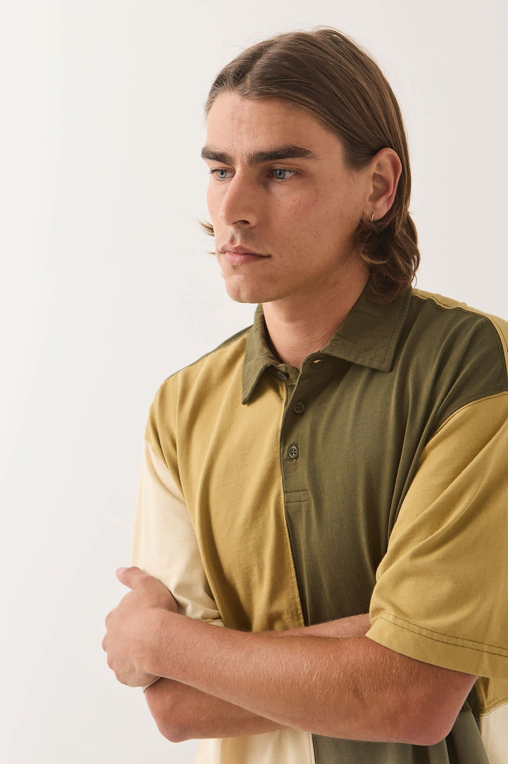 Deco Relaxed Polo T-Shirt - Tonal Color Block