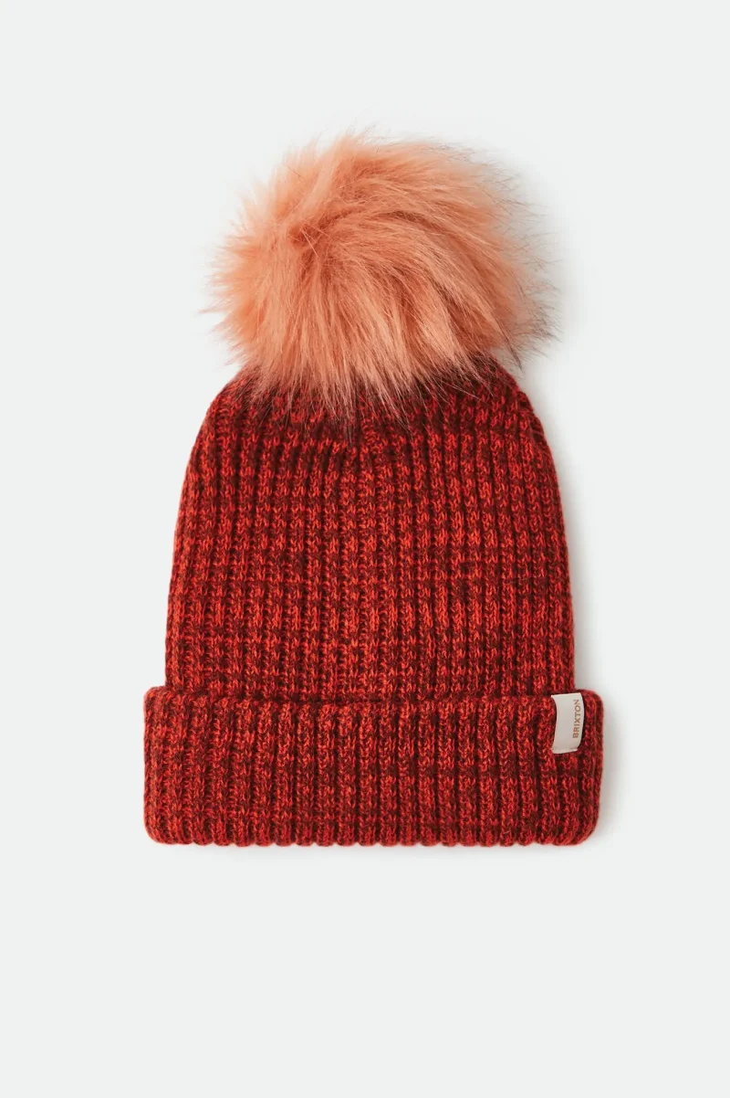 alison beanie hat dark brick phoenix orange