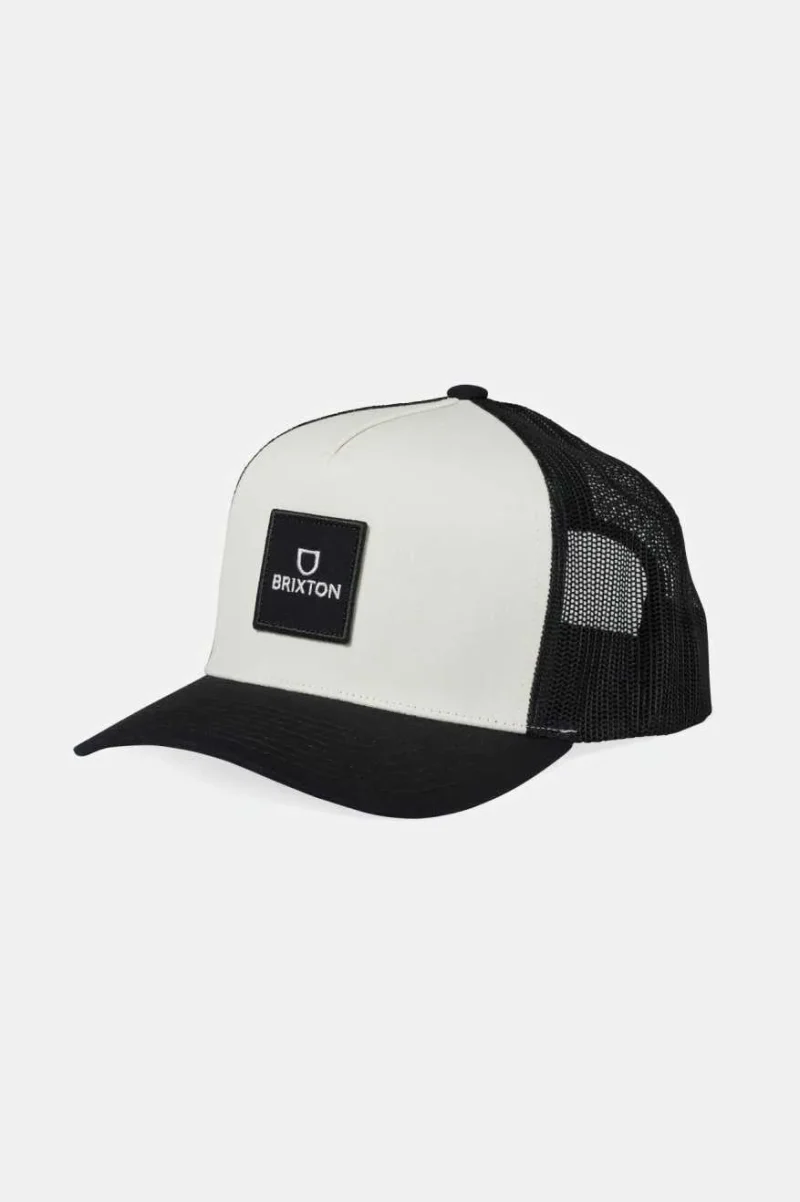 alpha block netplus trucker hat black off white